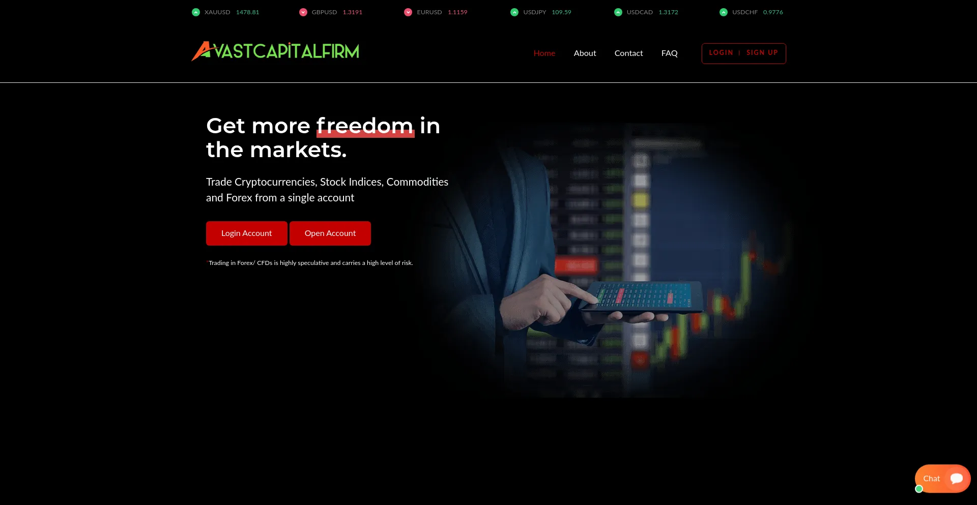 Website screenshot of Avastcapitalfirm.live