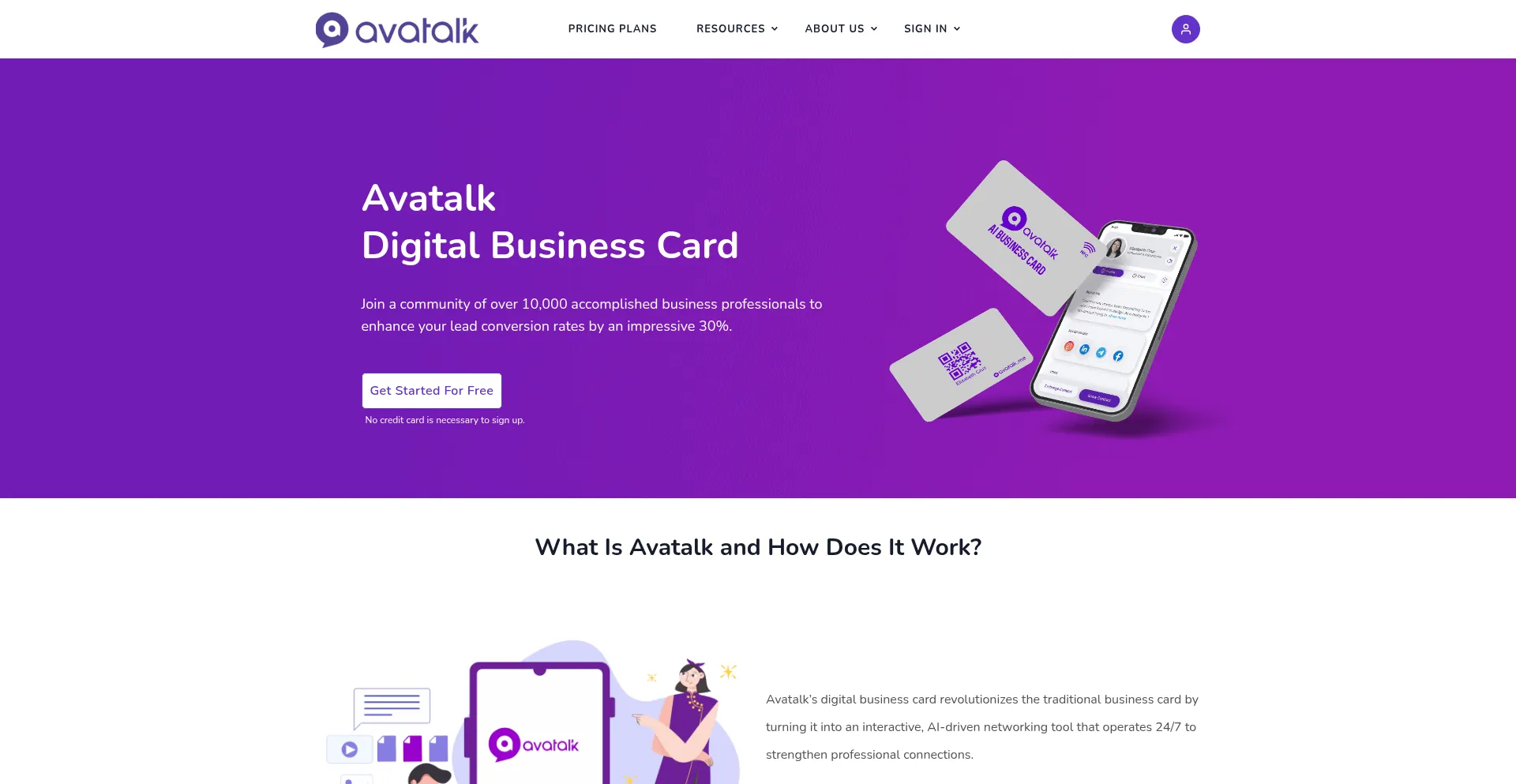 Website screenshot of Avatalk.me