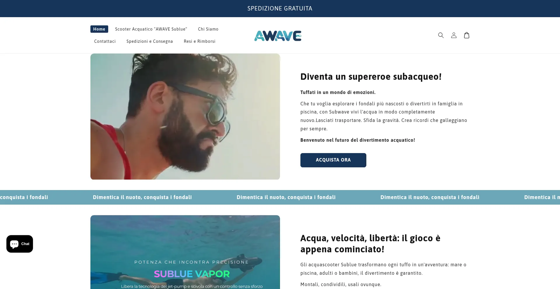 Website screenshot of Avaweitalia.com