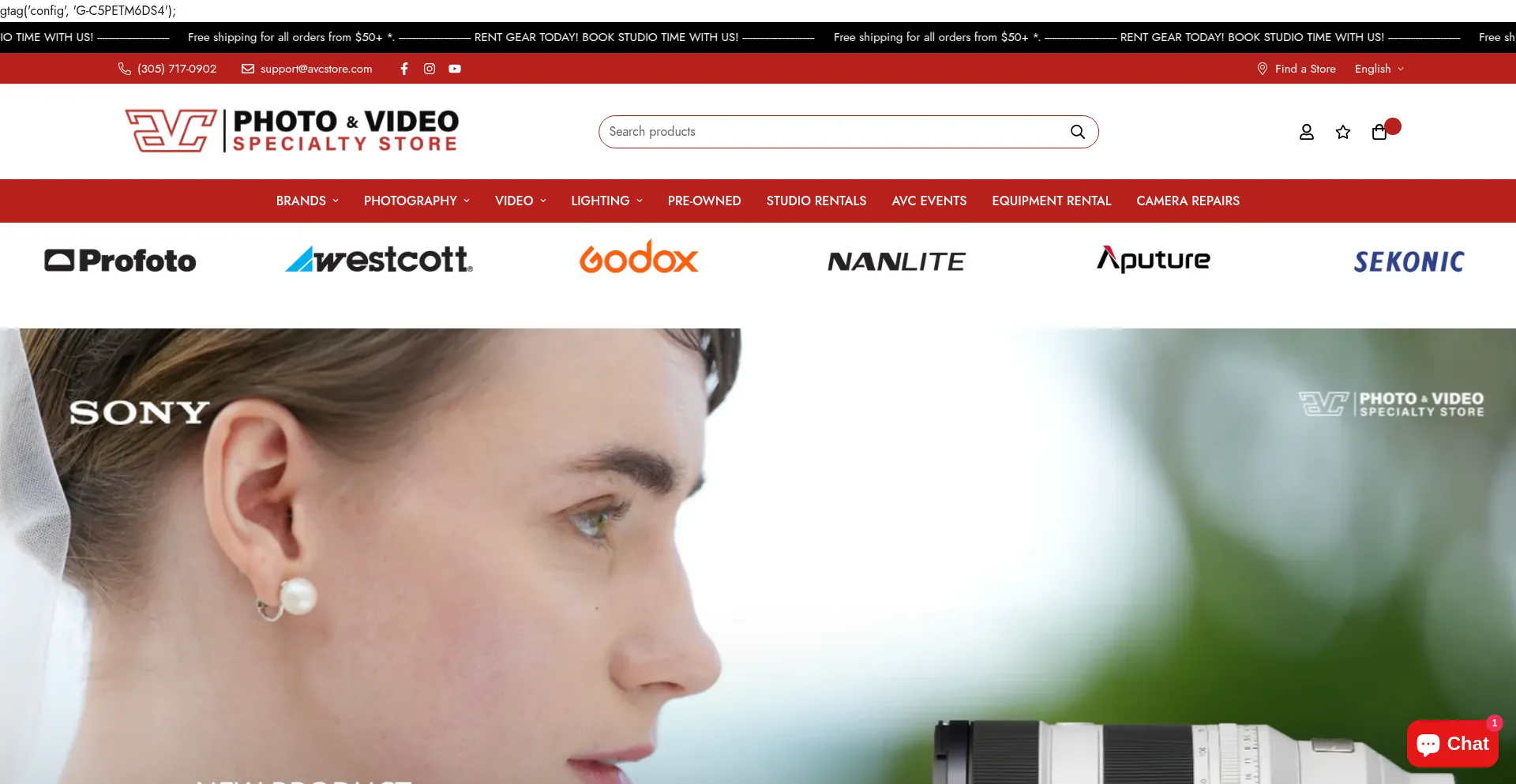 Website screenshot of Avcstore.com