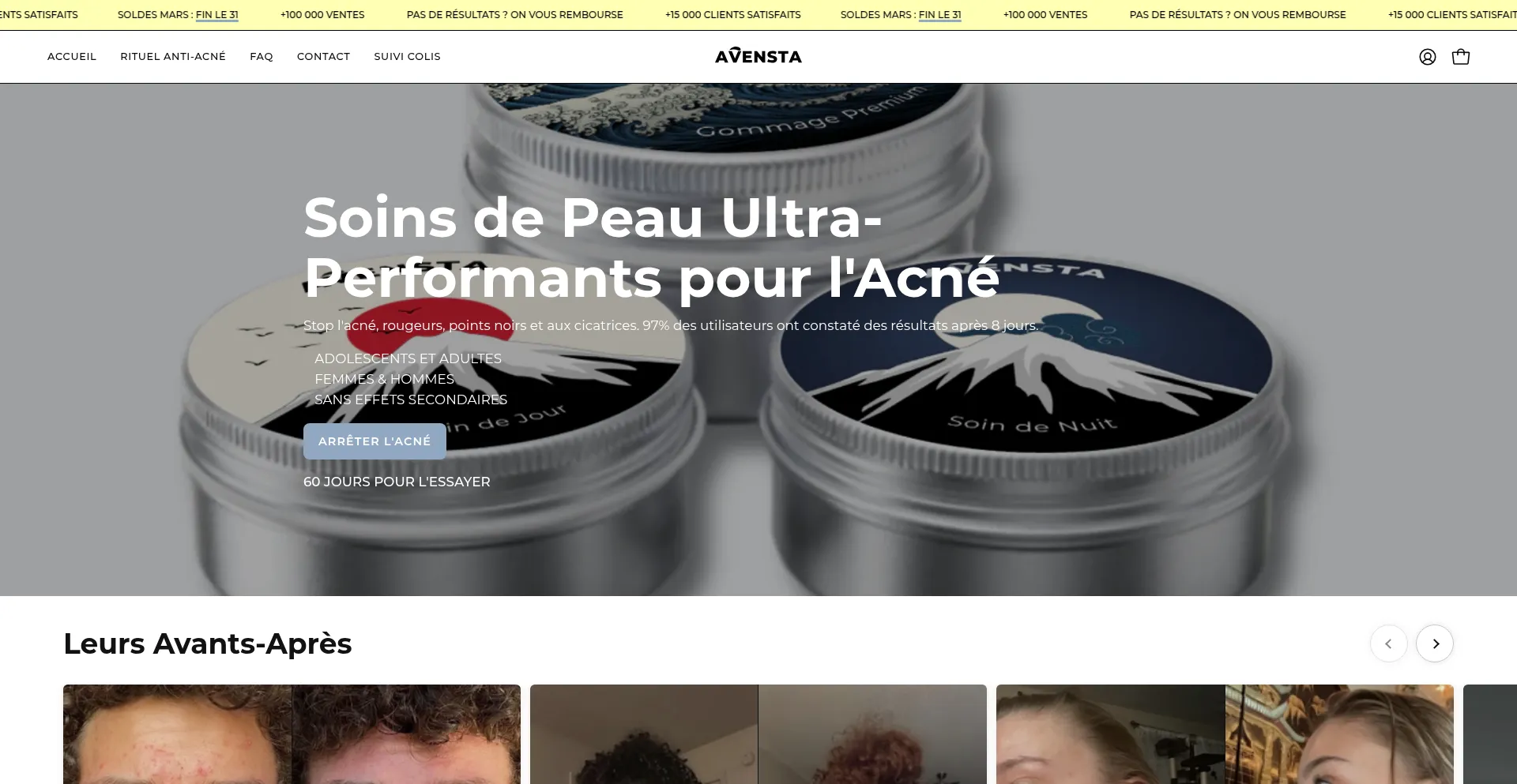 Website screenshot of Avensta.com