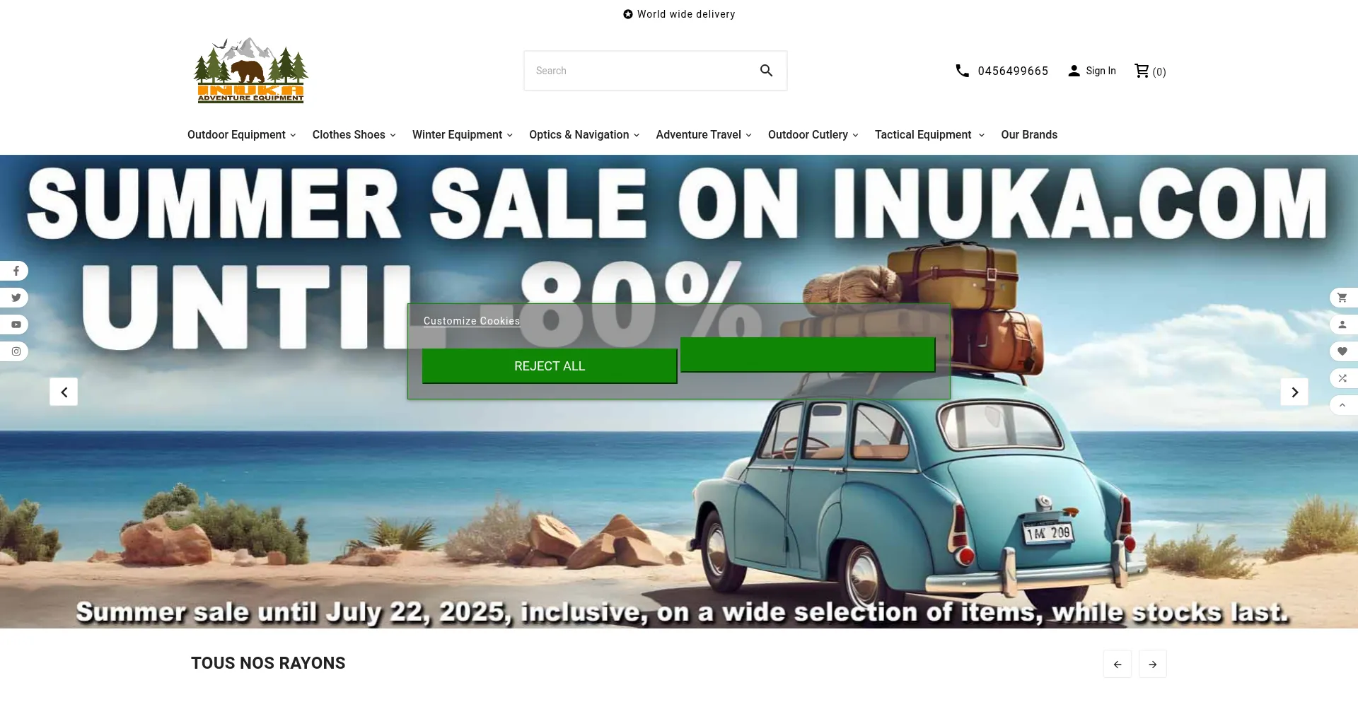 Website screenshot of Aventureshop.com