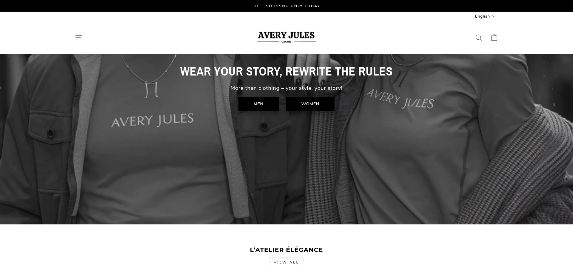 Website screenshot of Avery-jules.com