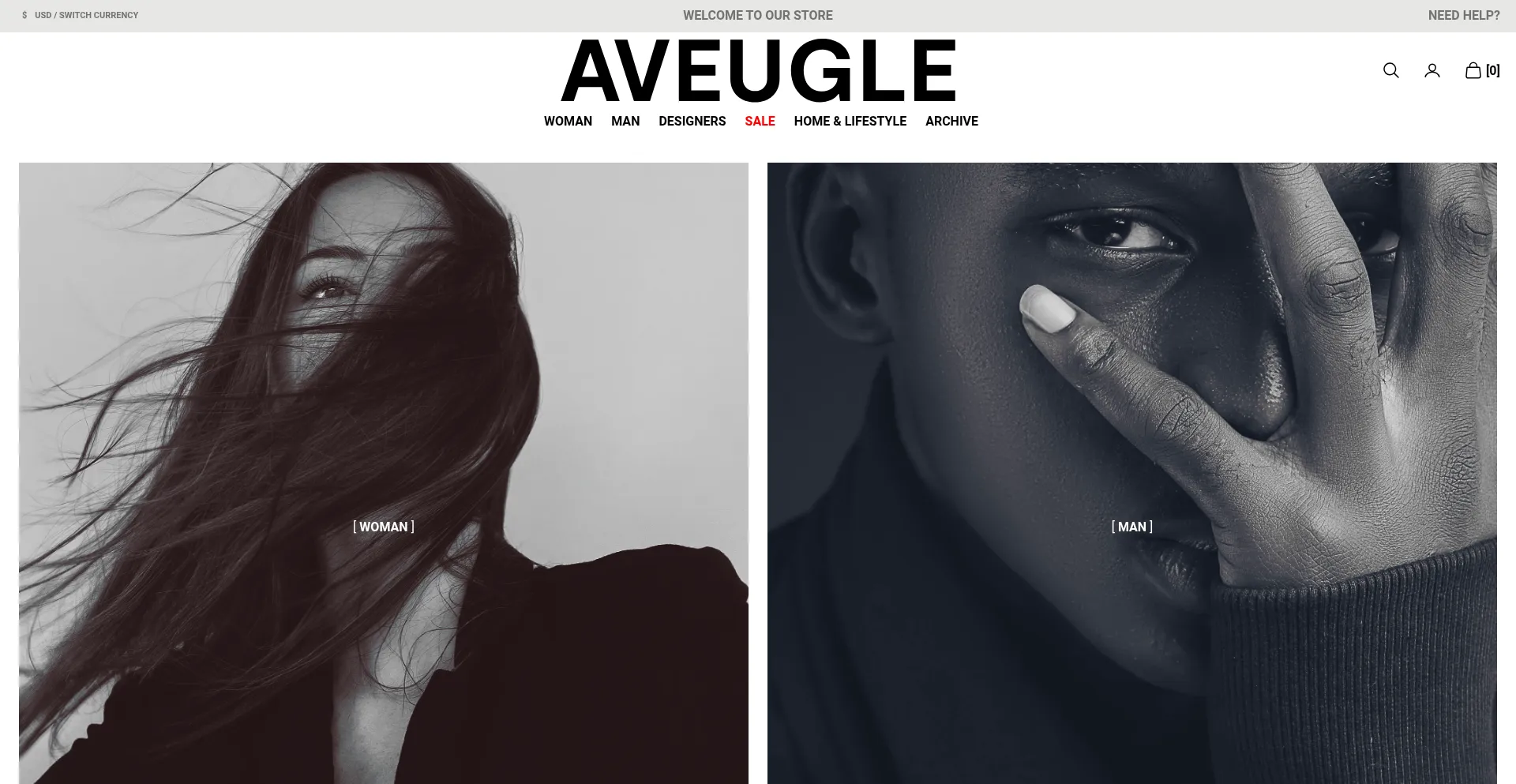 Website screenshot of Aveugle-shop.com
