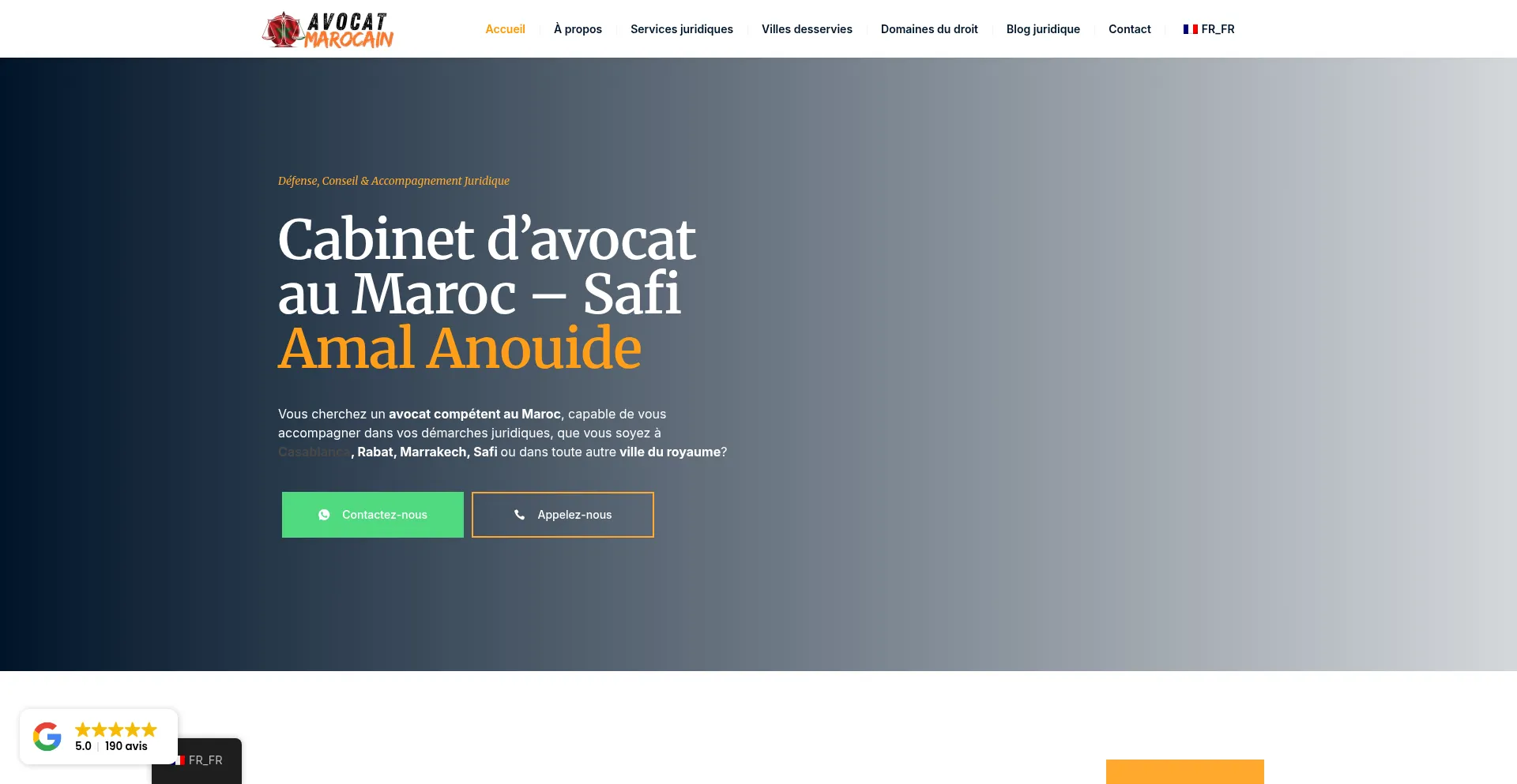 Website screenshot of Avocatmarocain.com