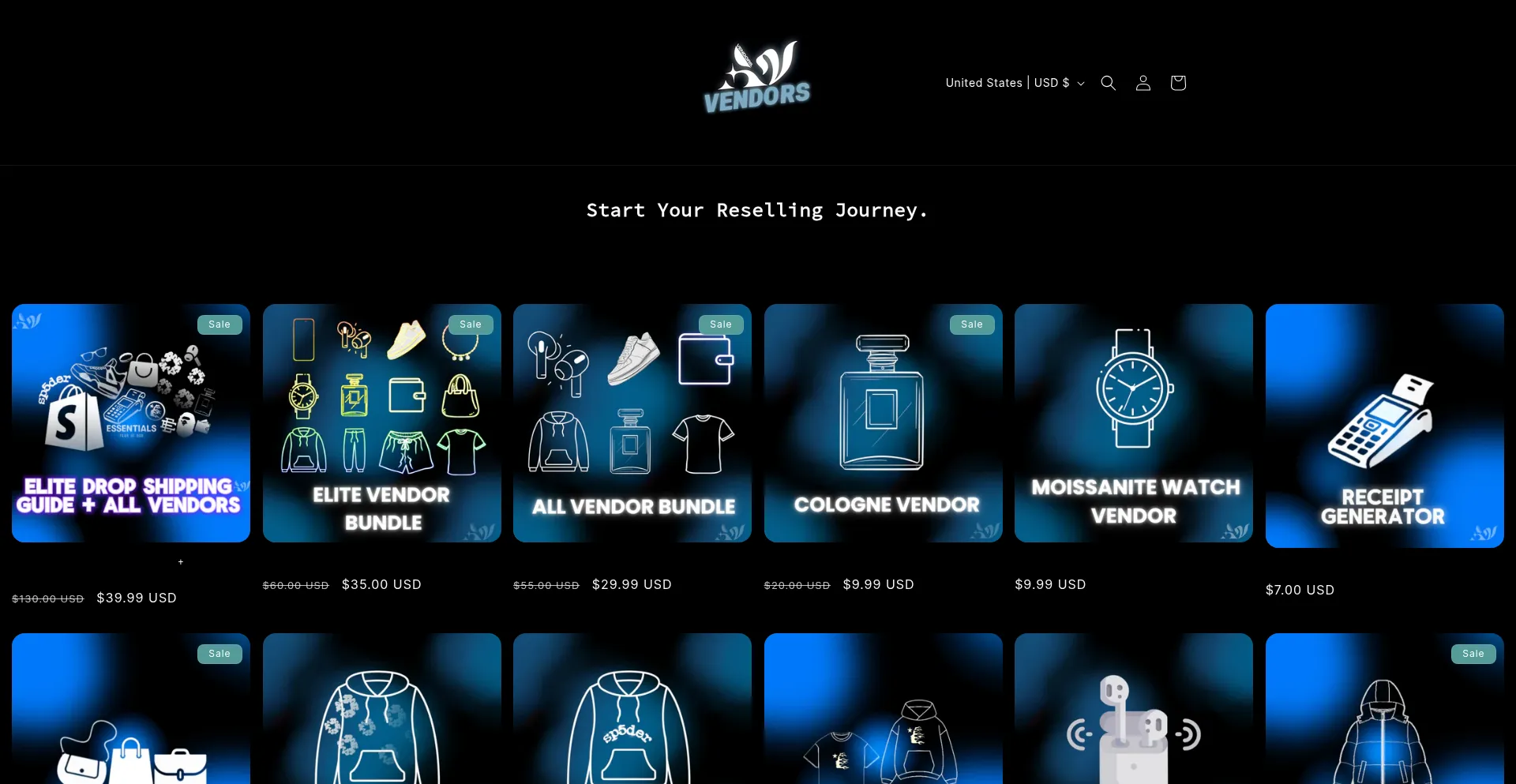 Website screenshot of Avvendors.com