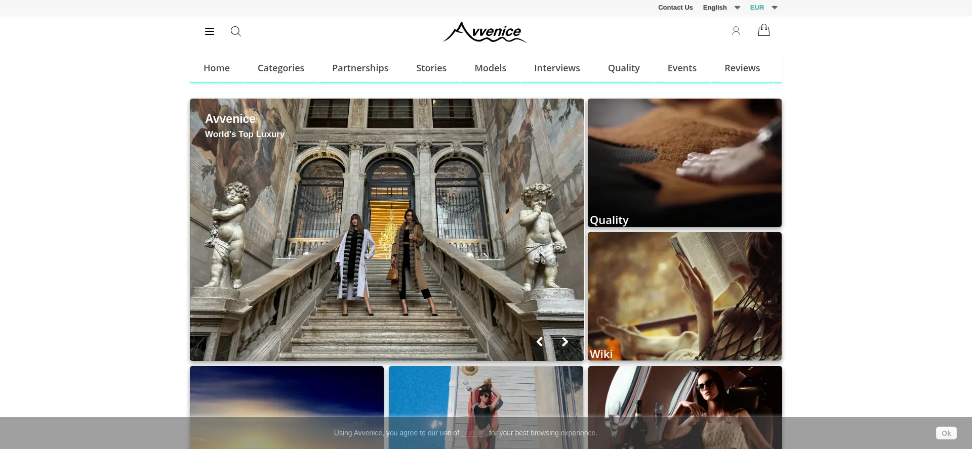 Website screenshot of Avvenice.com