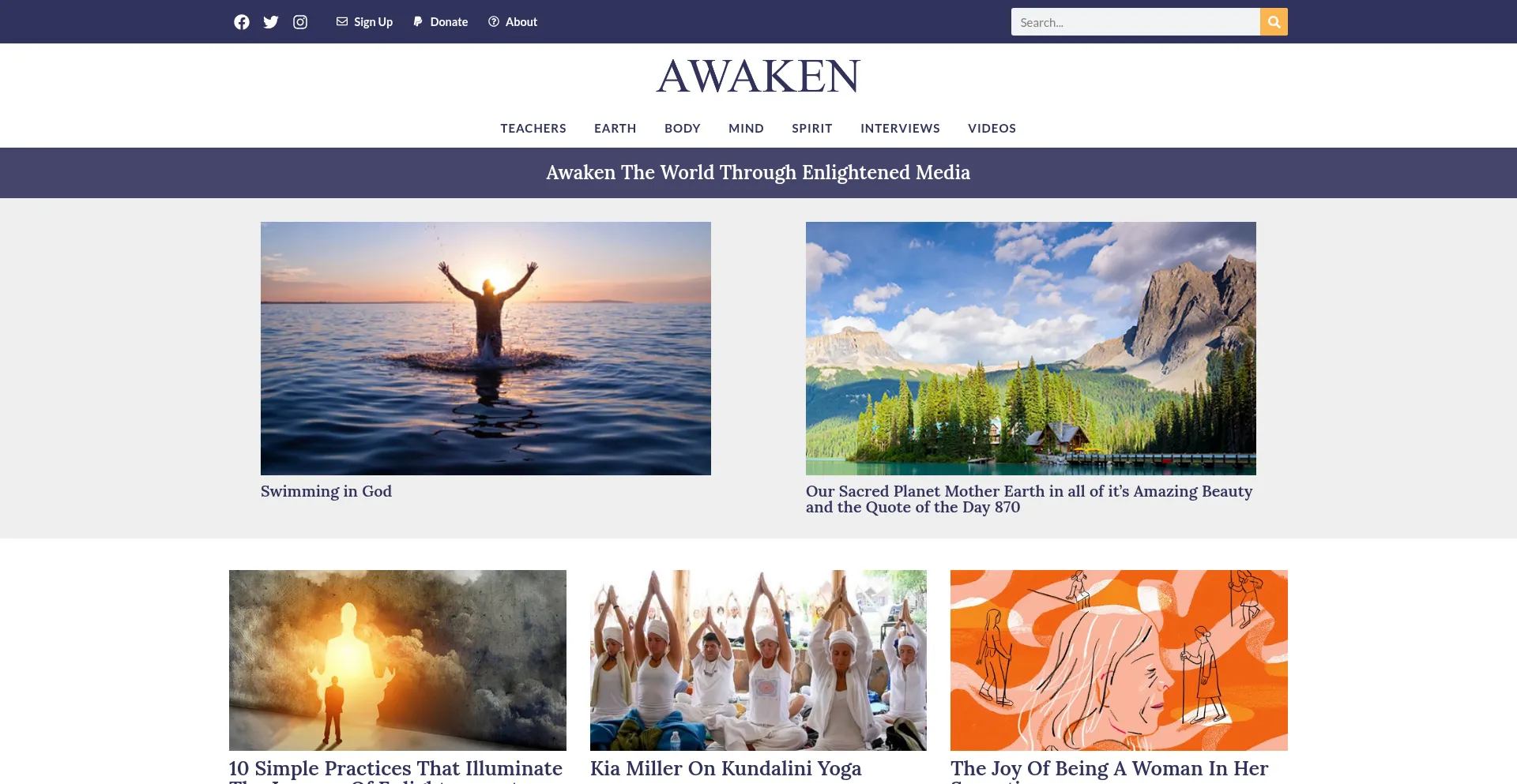 Website screenshot of Awaken.com