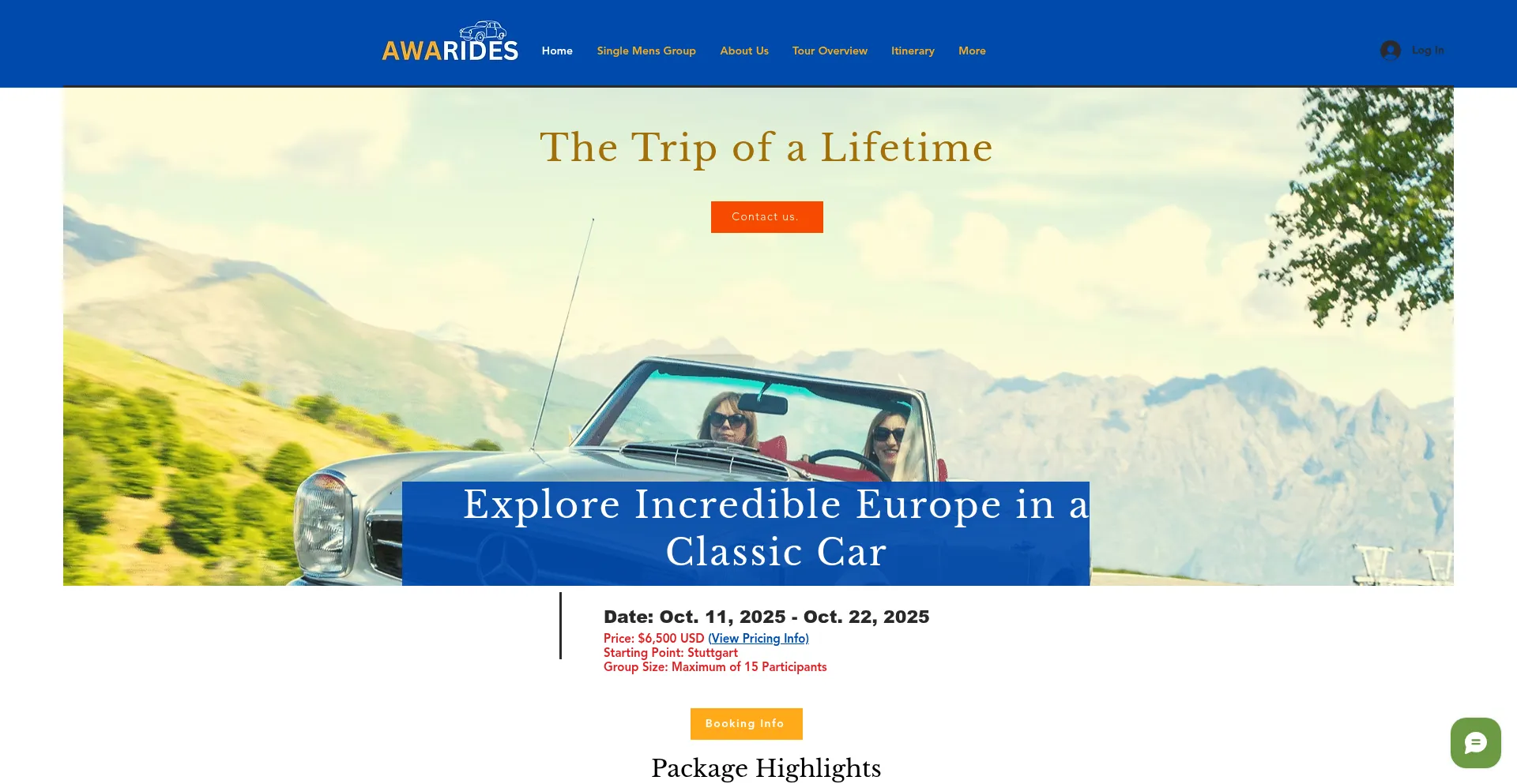 Website screenshot of Awarides.com
