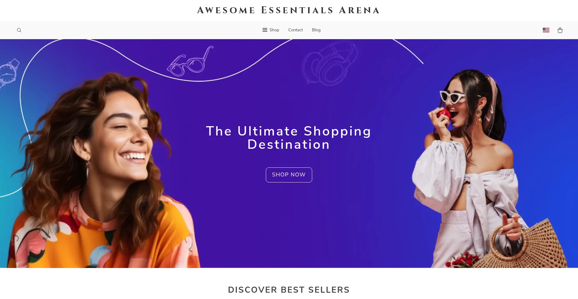 Website screenshot of Awesomeessentialsarena.shop