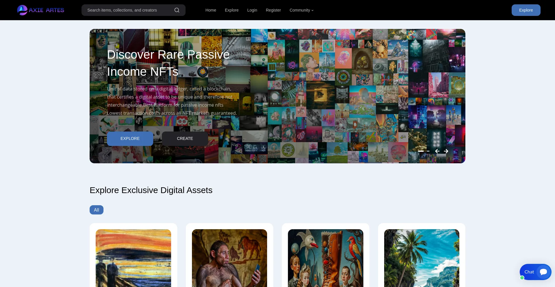 Website screenshot of Axieartes.com