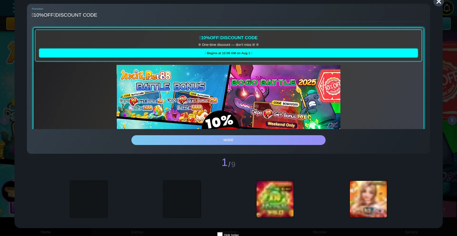 Website screenshot of Axiebet88.net