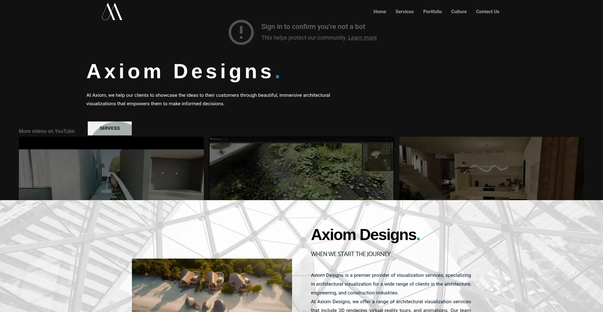 Website screenshot of Axiomcreates.com