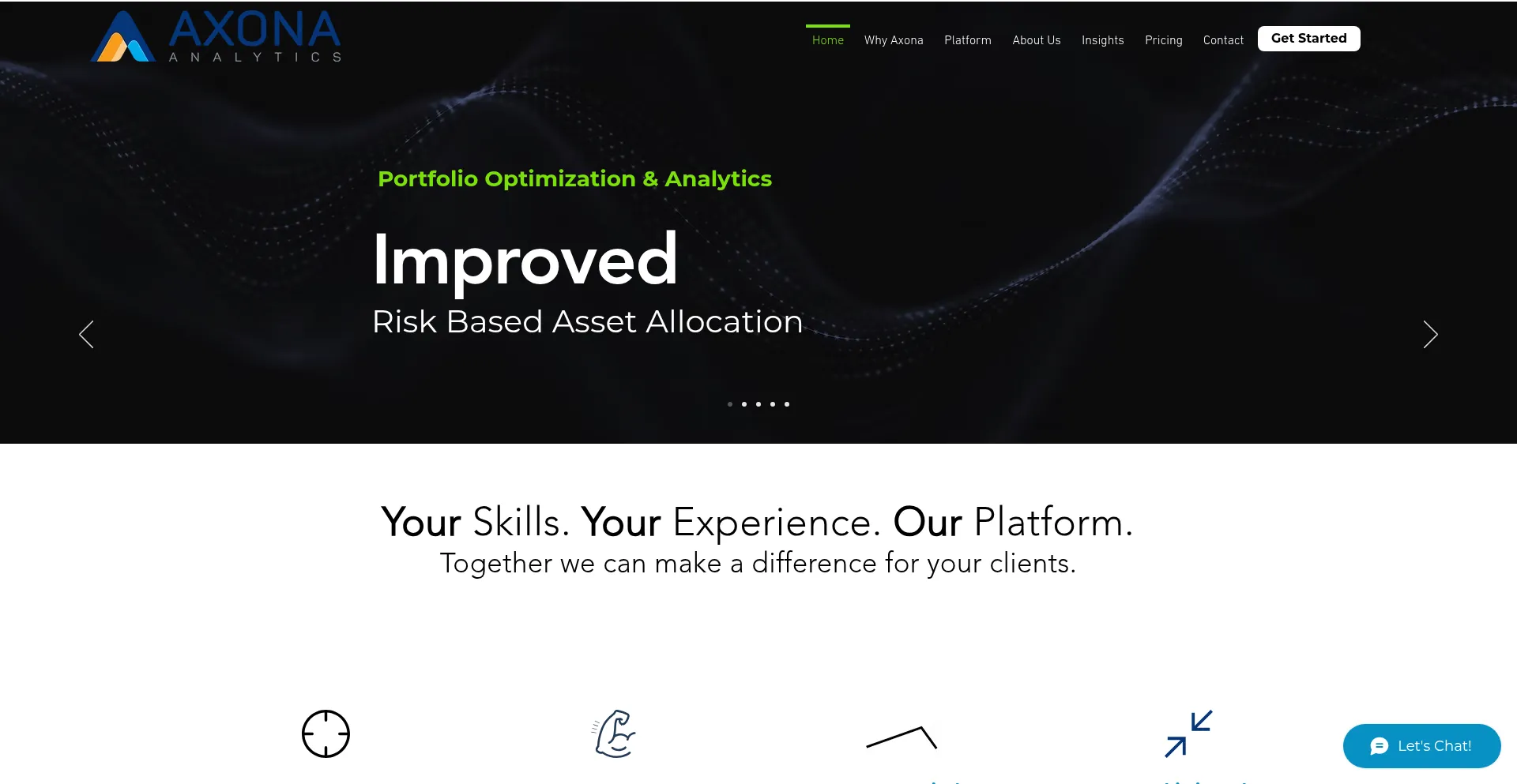 Website screenshot of Axona-analytics.com