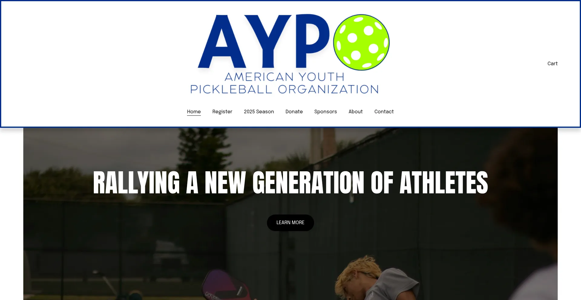 Website screenshot of Aypopickleball.org