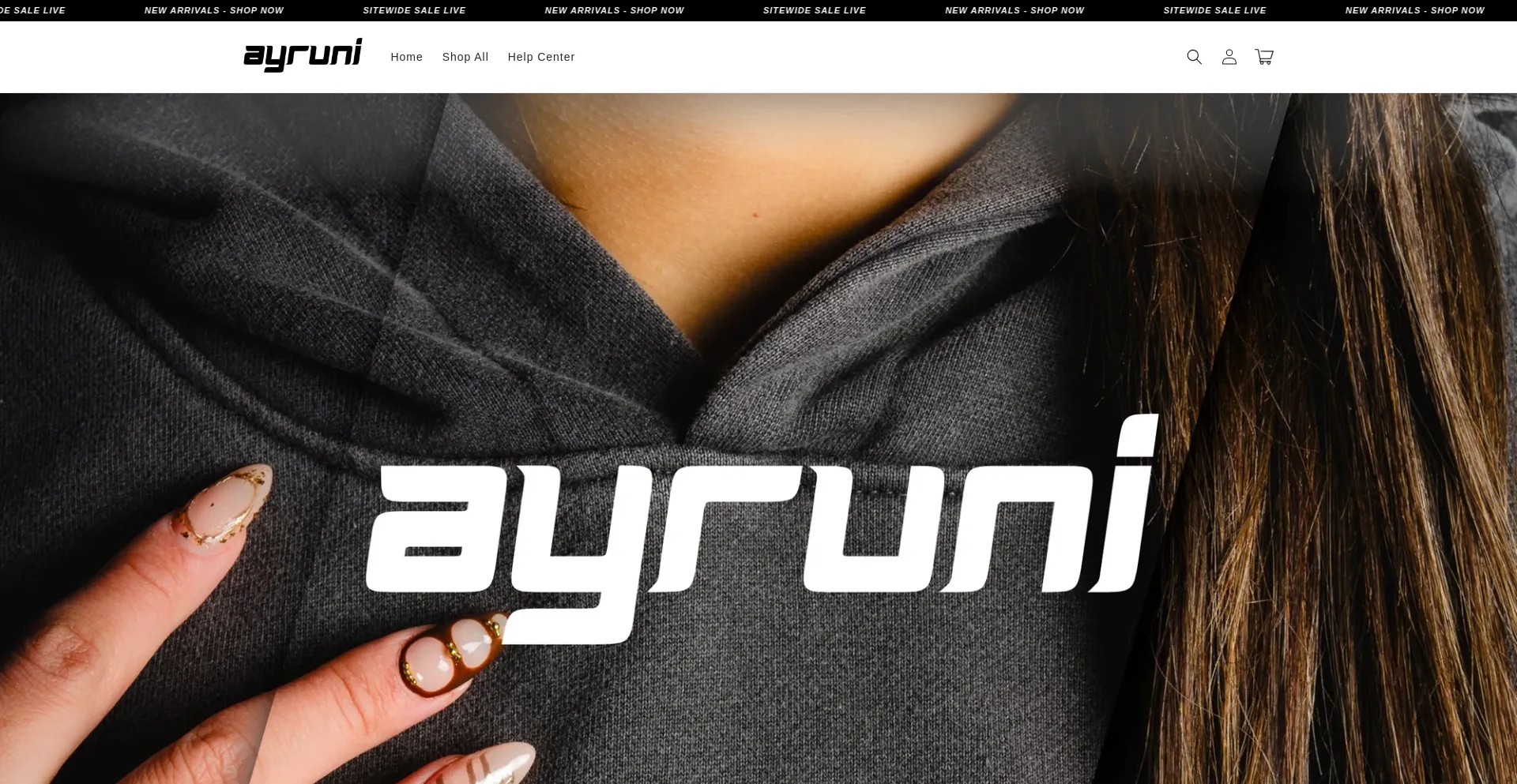 Website screenshot of Ayruni.com
