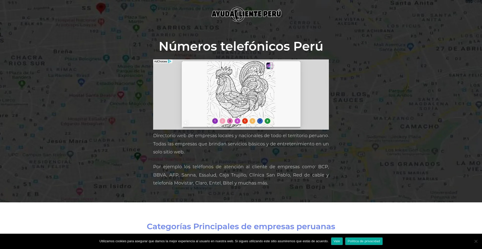Website screenshot of Ayudaalcliente.org