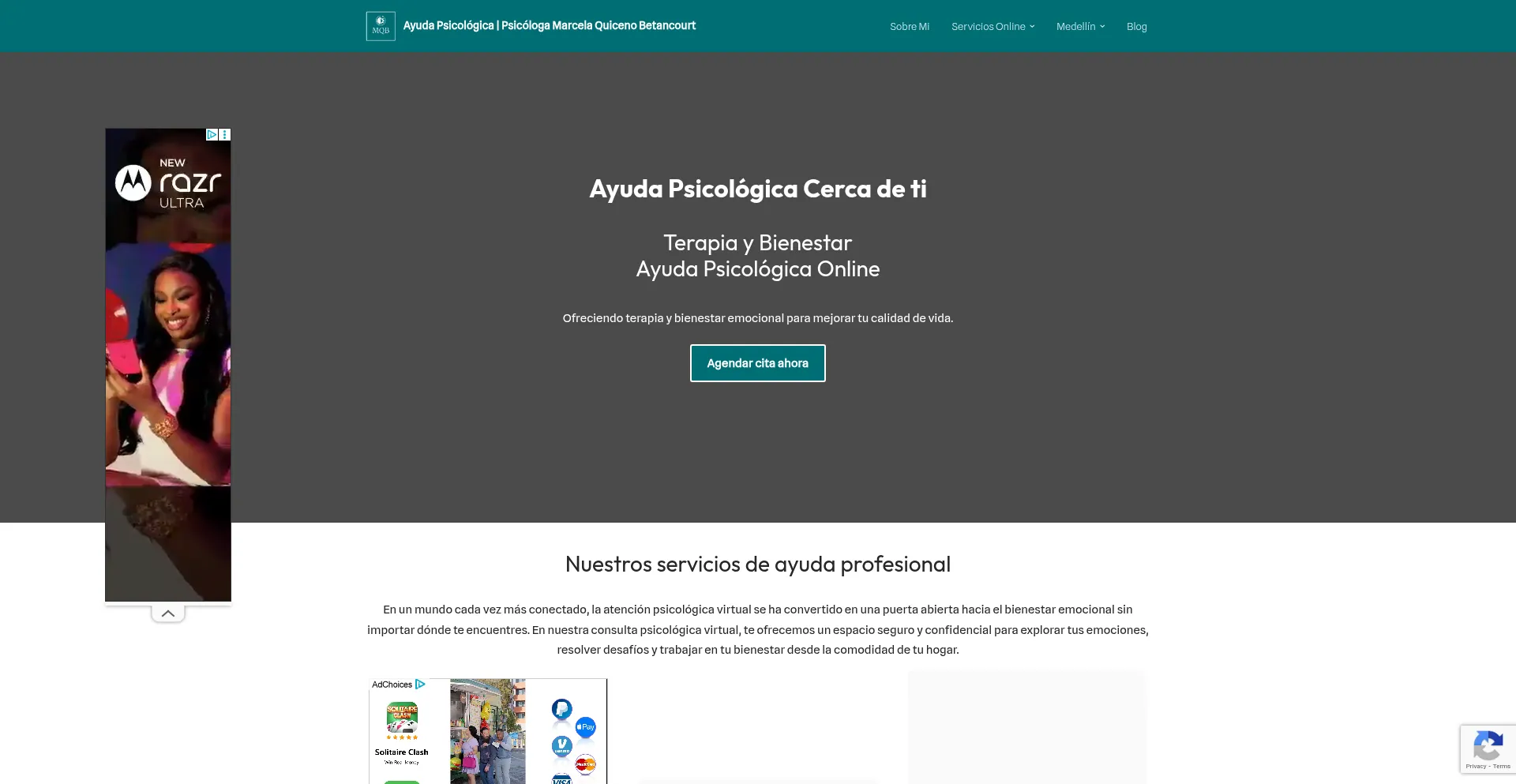 Website screenshot of Ayudapsicologica.co