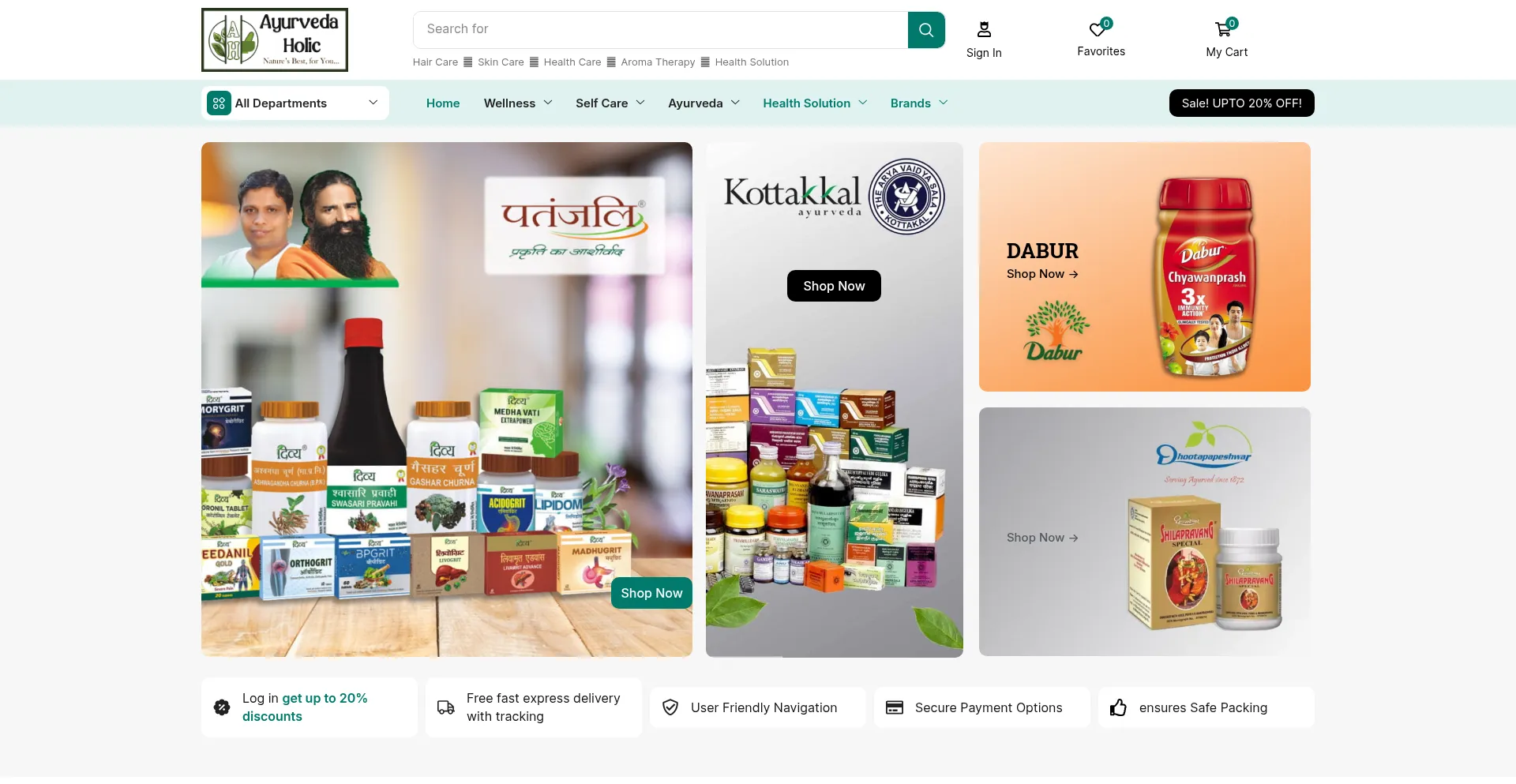 Website screenshot of Ayurvedaholic.com