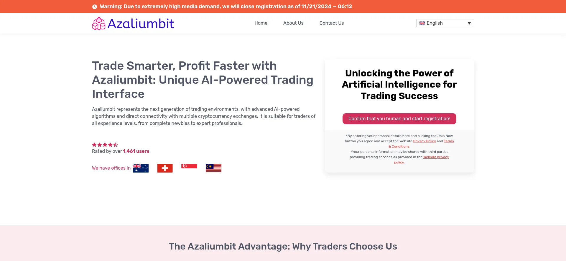 Website screenshot of Azaliumbit.com