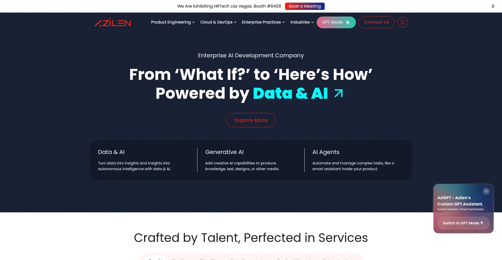 Website screenshot of Azilen.com