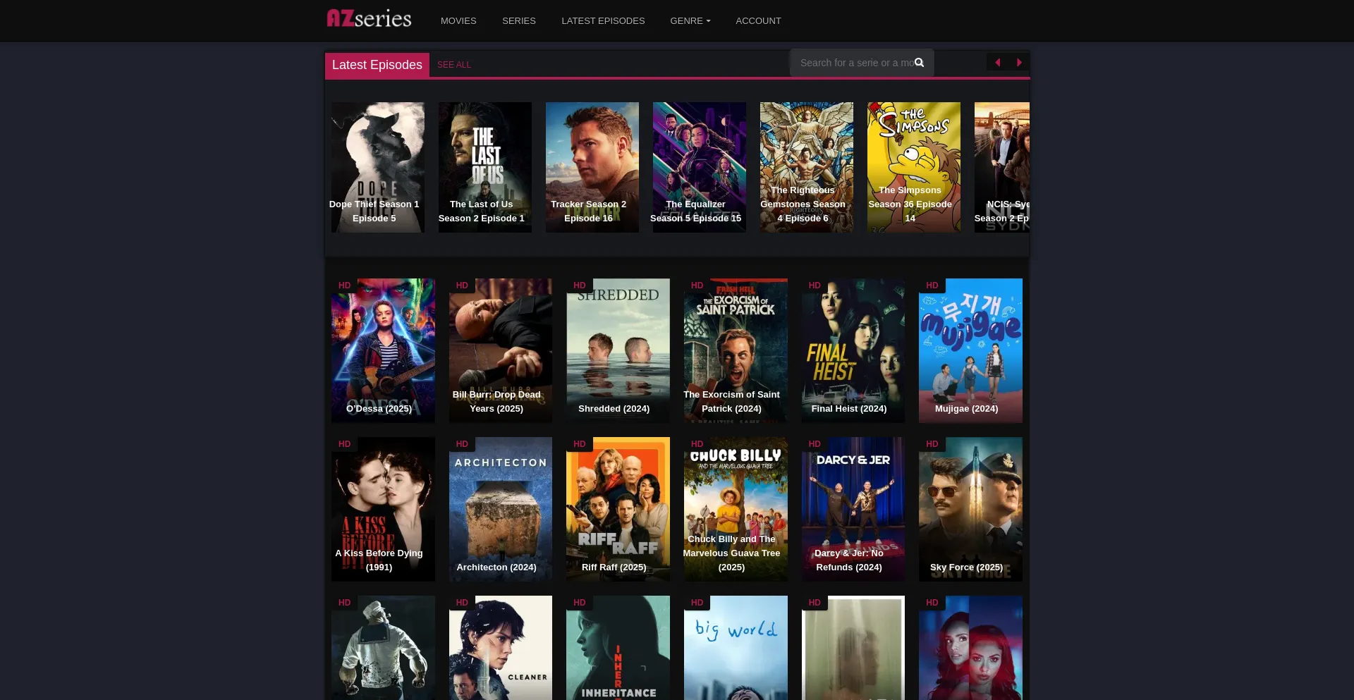 Website screenshot of Azseries.org