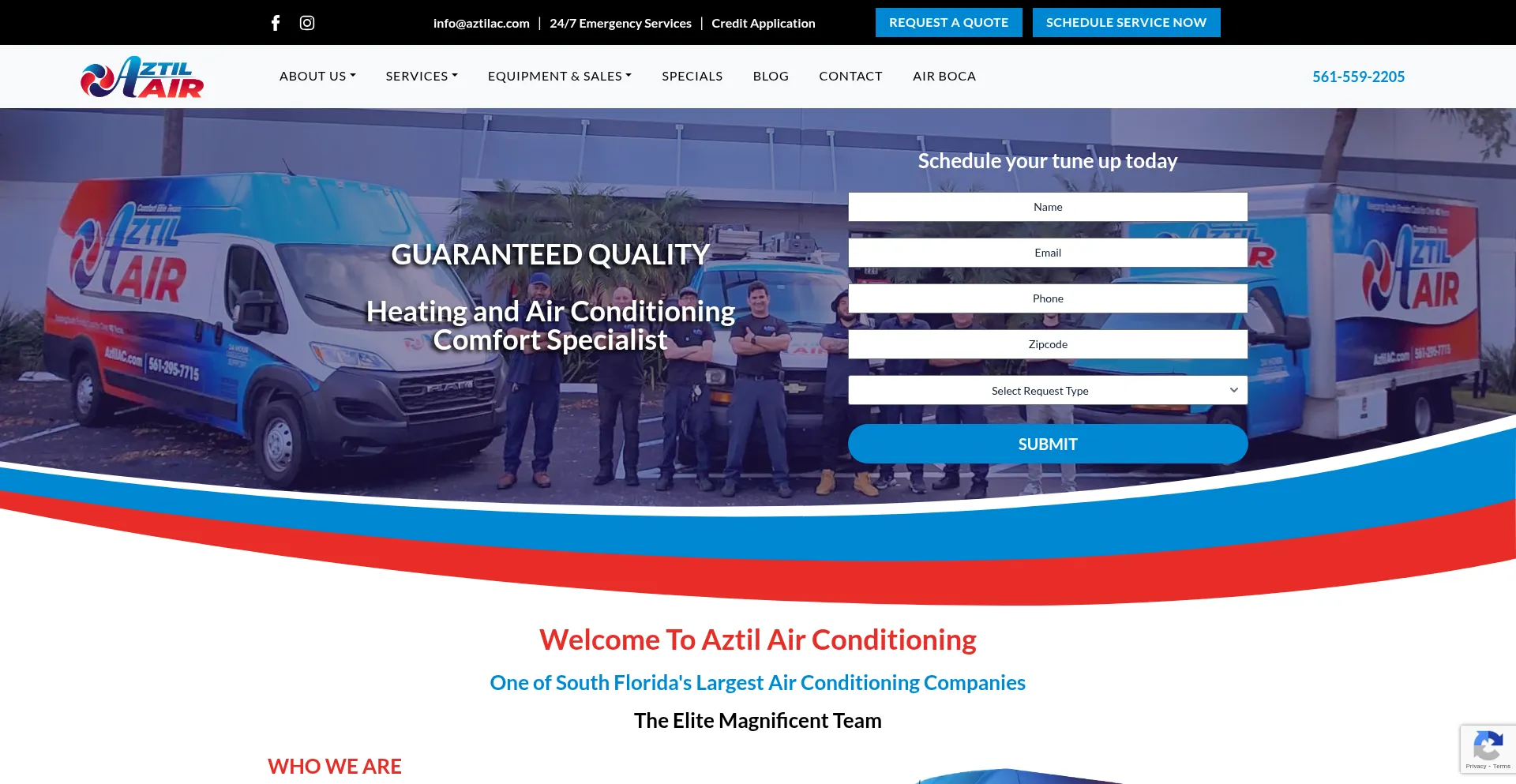 Website screenshot of Aztilac.com