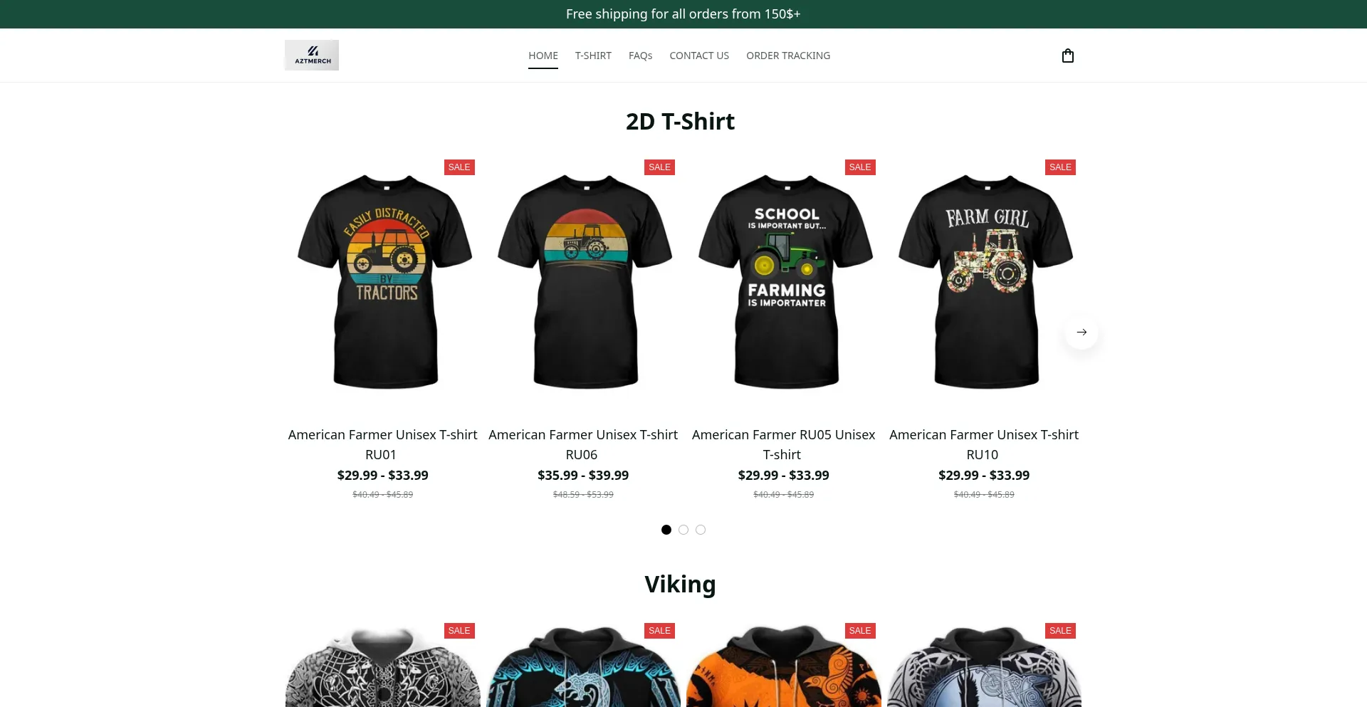 Website screenshot of Aztmerch.com