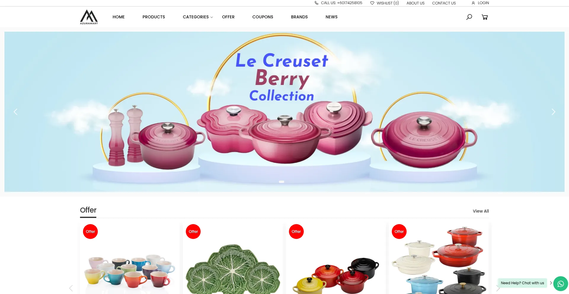 Website screenshot of Azuramart.com
