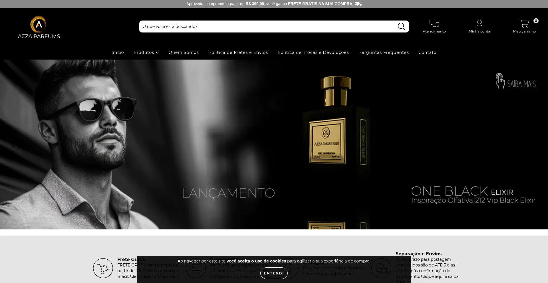 Website screenshot of Azzaparfums.com.br