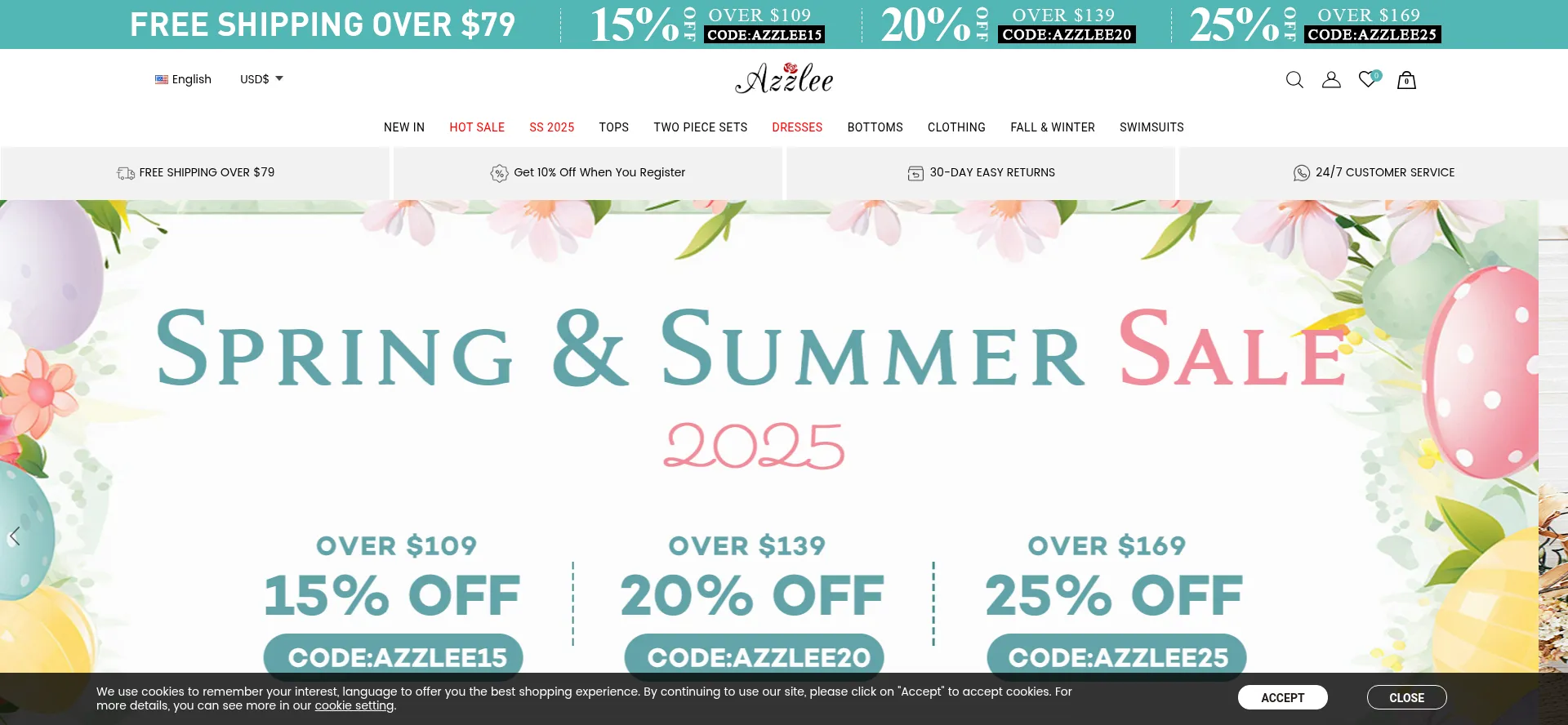 Website screenshot of Azzlee.com