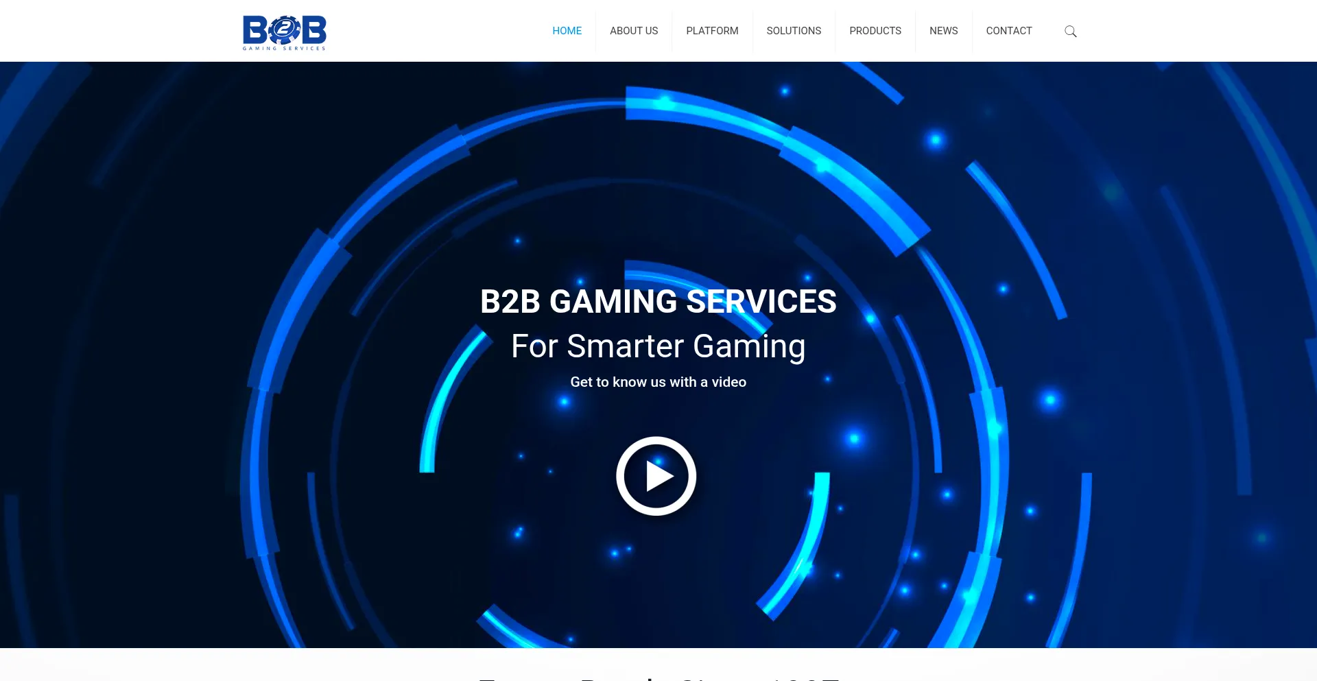 Website screenshot of B2bgamingservices.com