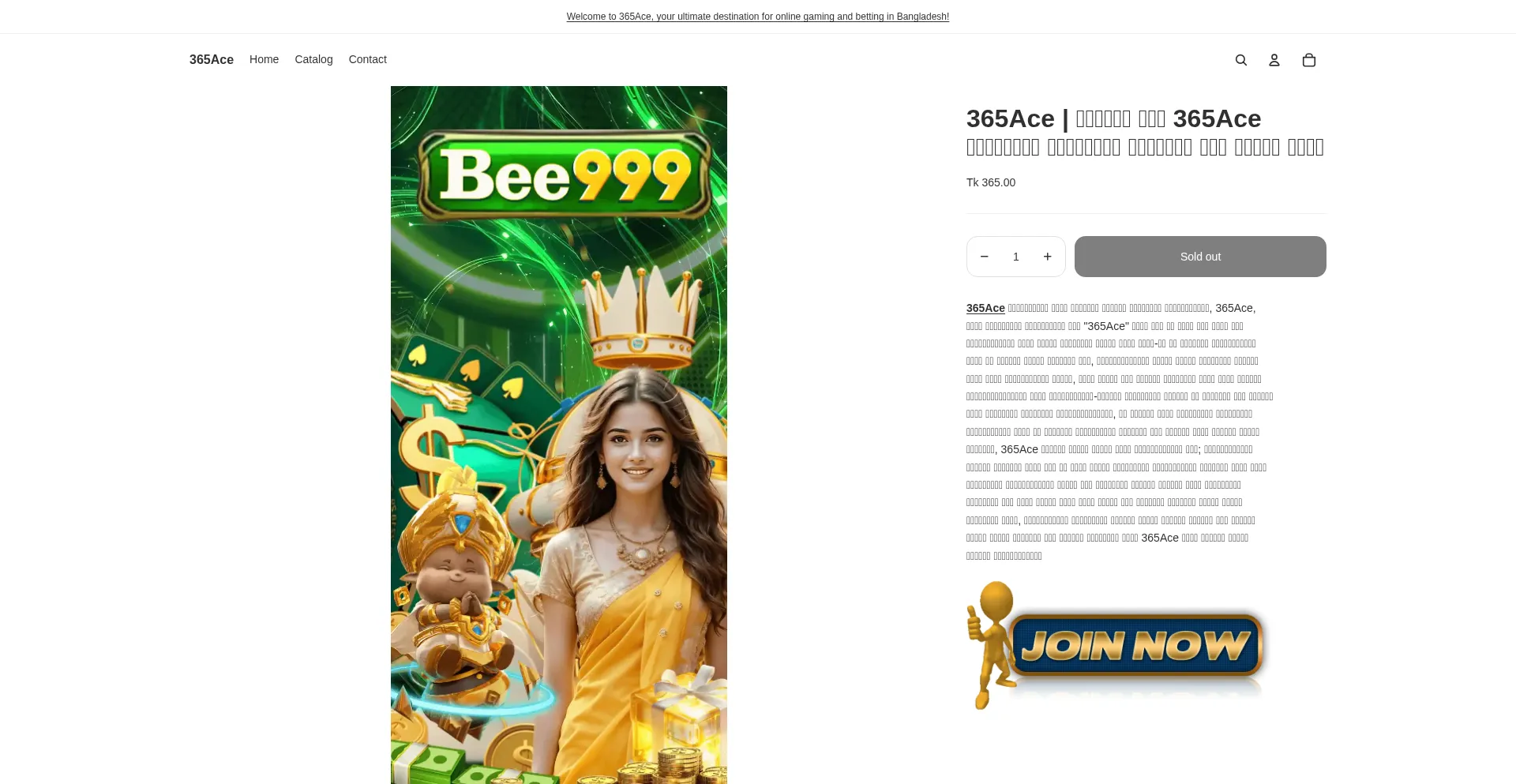 Website screenshot of B365ace.com