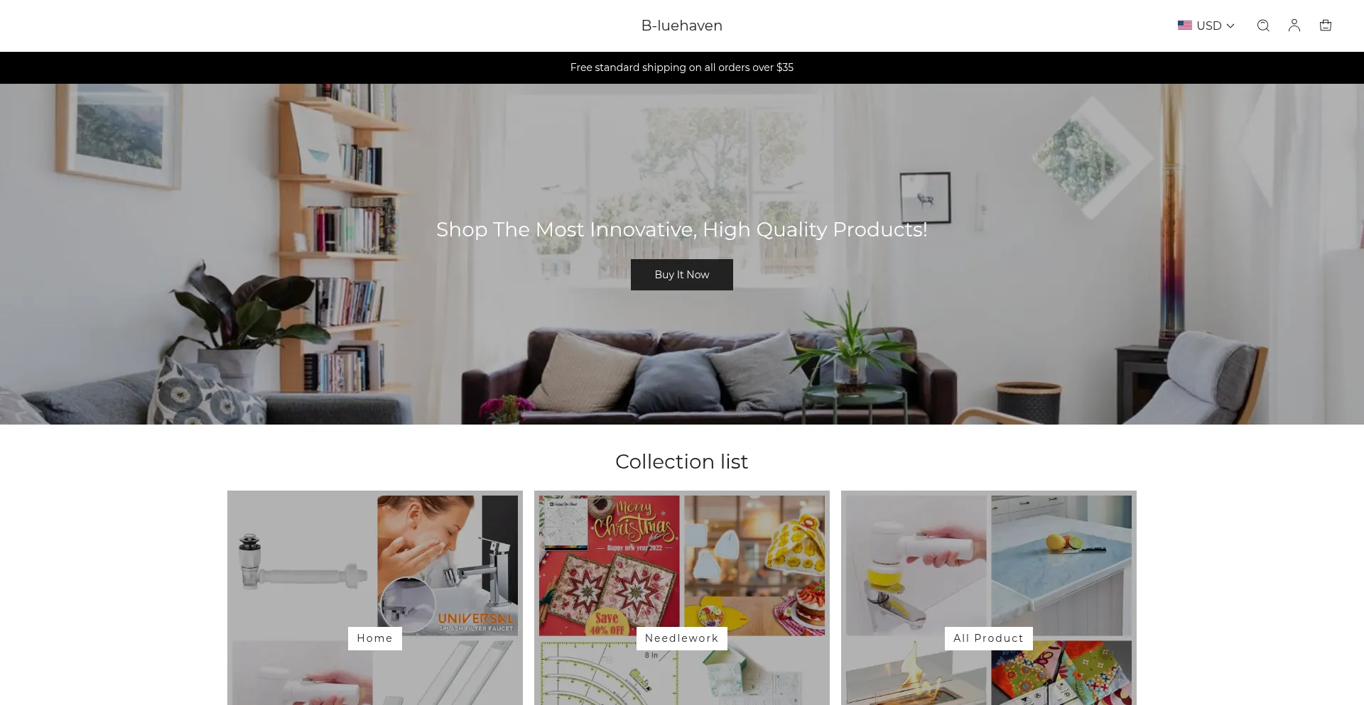 Website screenshot of B-luehaven.com