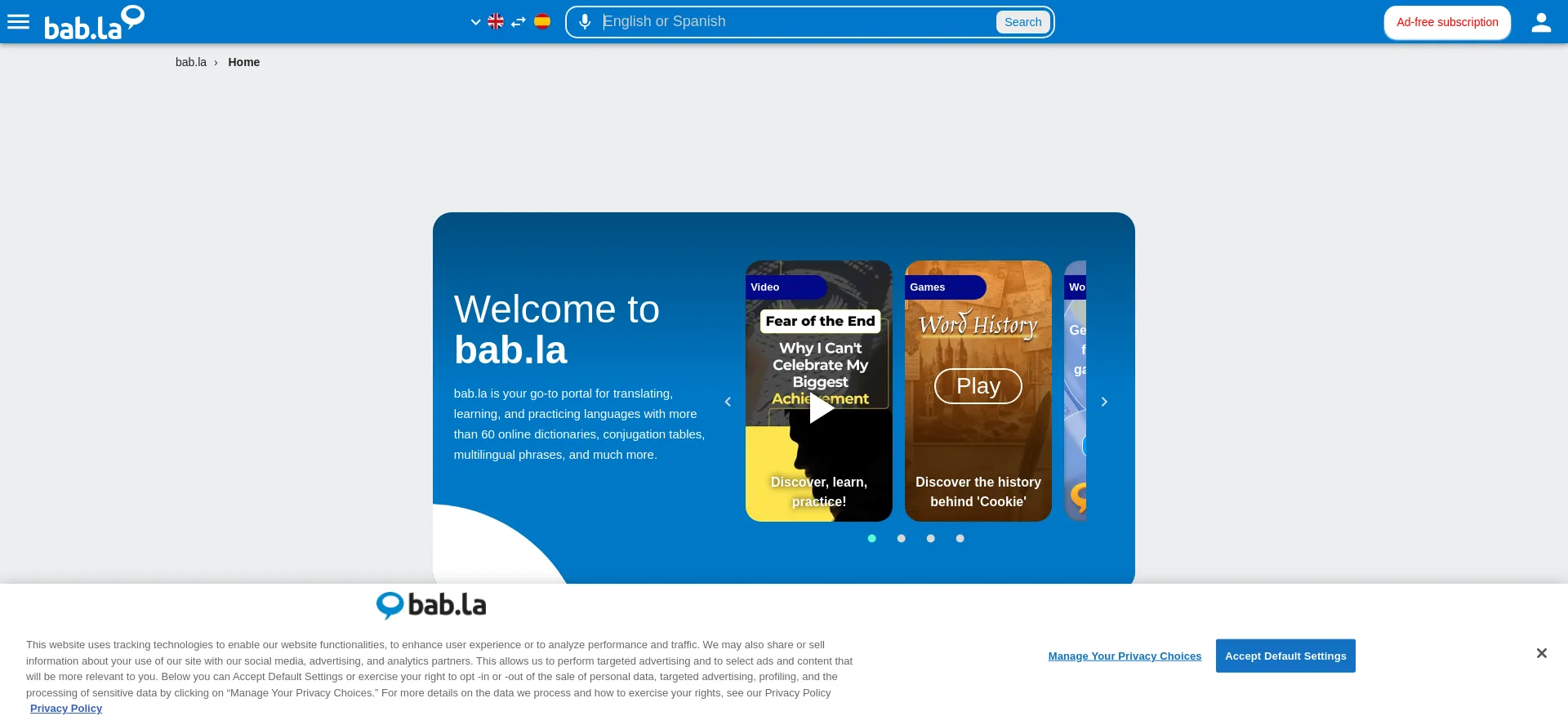Bab.la Screenshot
