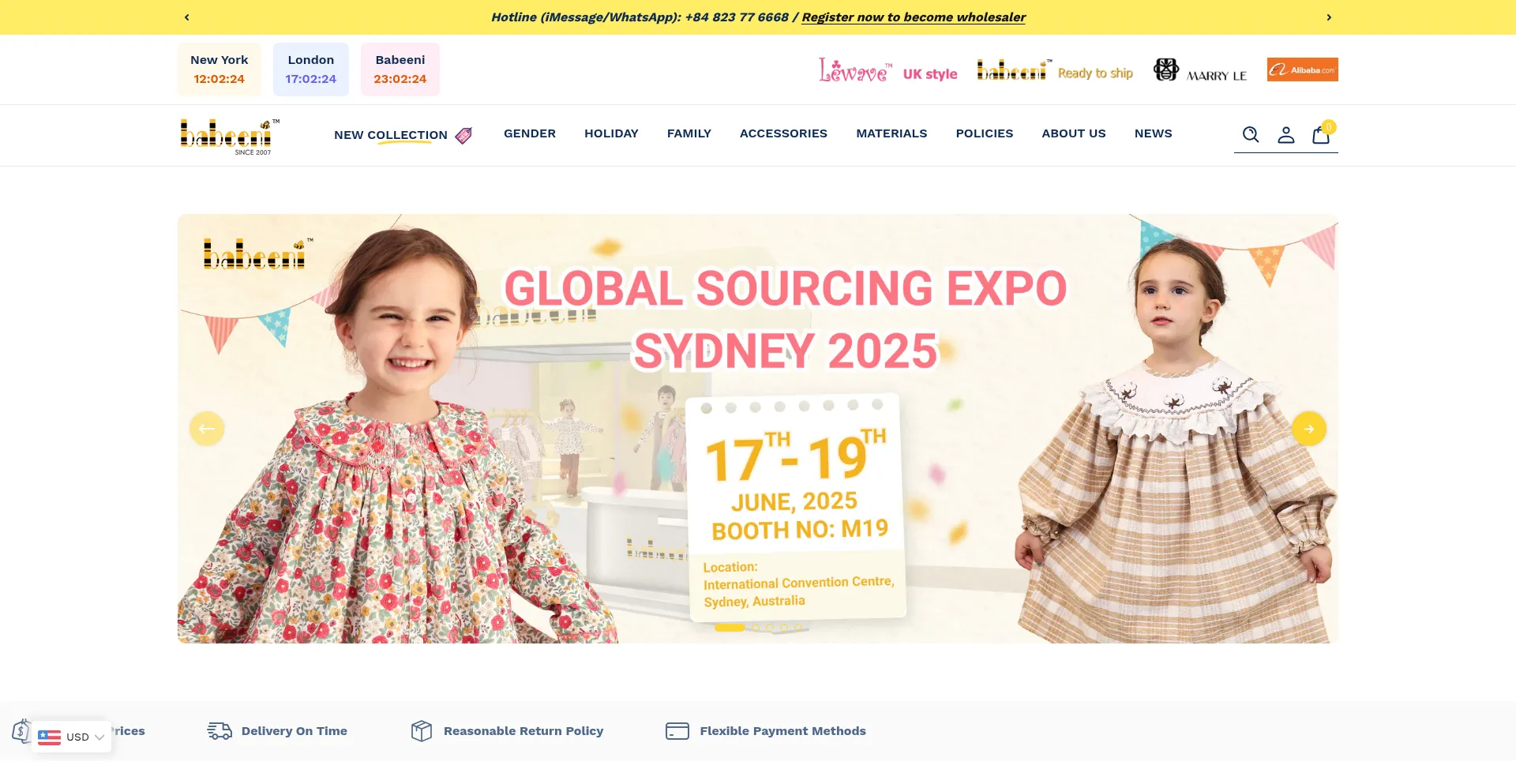 Website screenshot of Babeeni.com