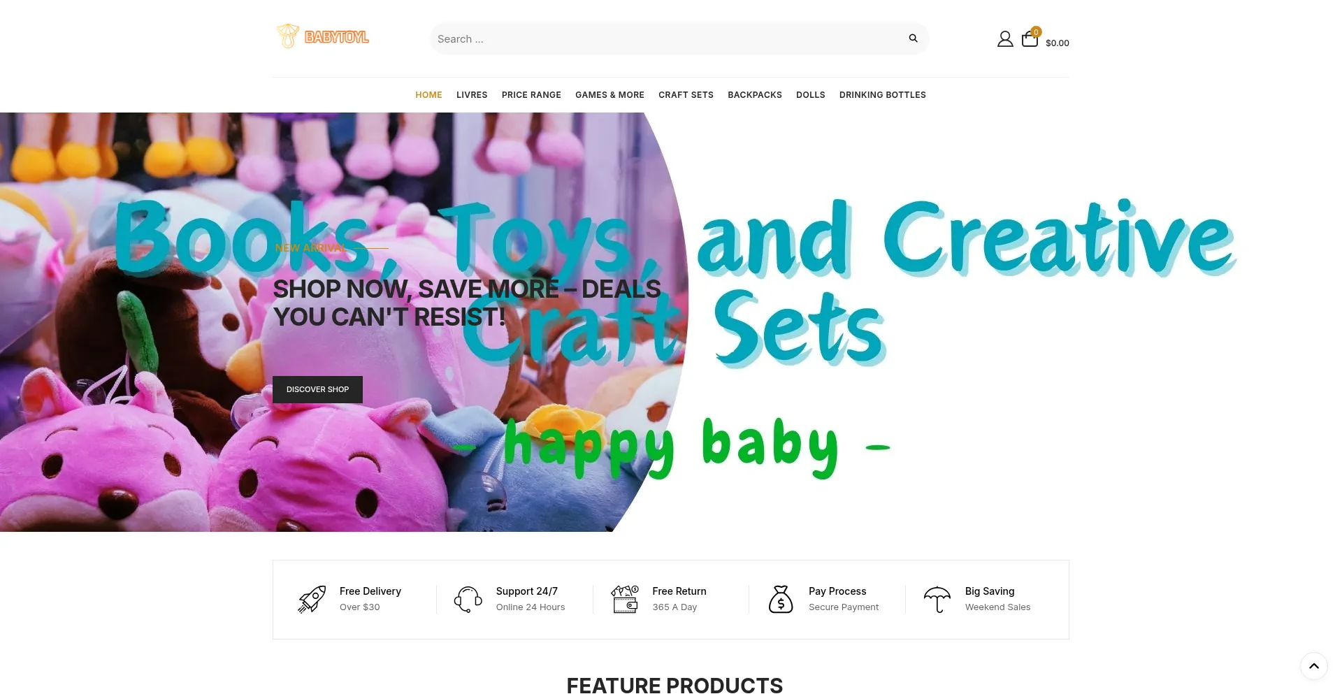 Website screenshot of Babytoyl.com