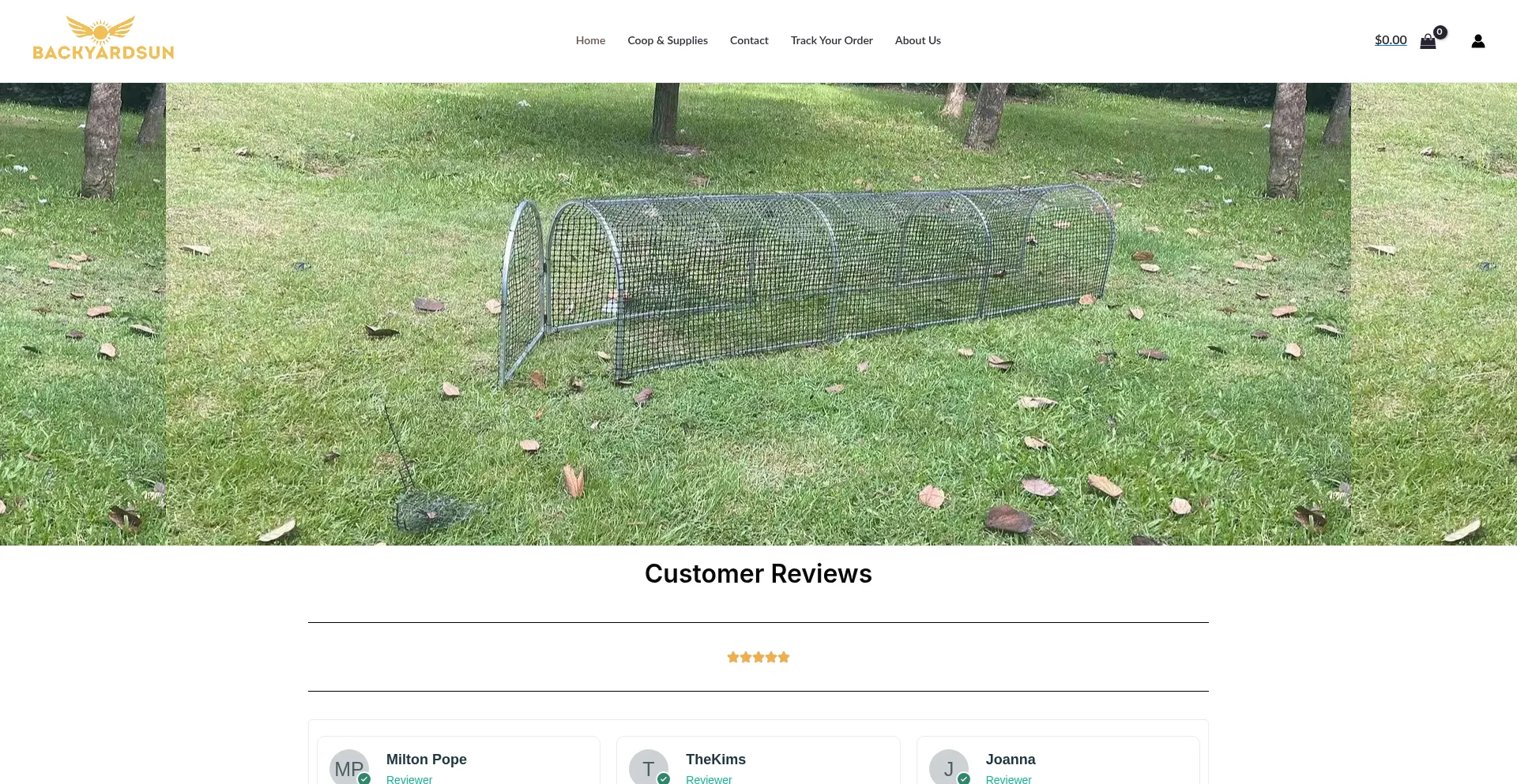 Website screenshot of Backyardsun.com.au