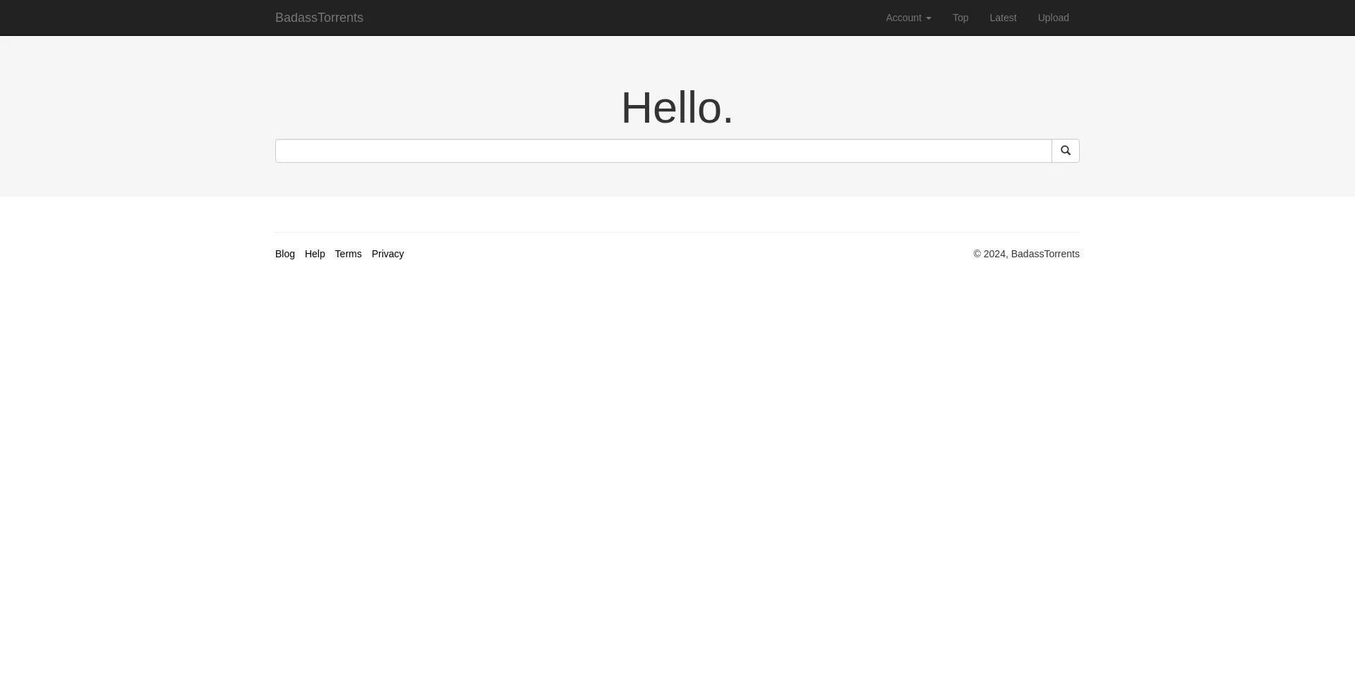 Website screenshot of Badasstorrents.com