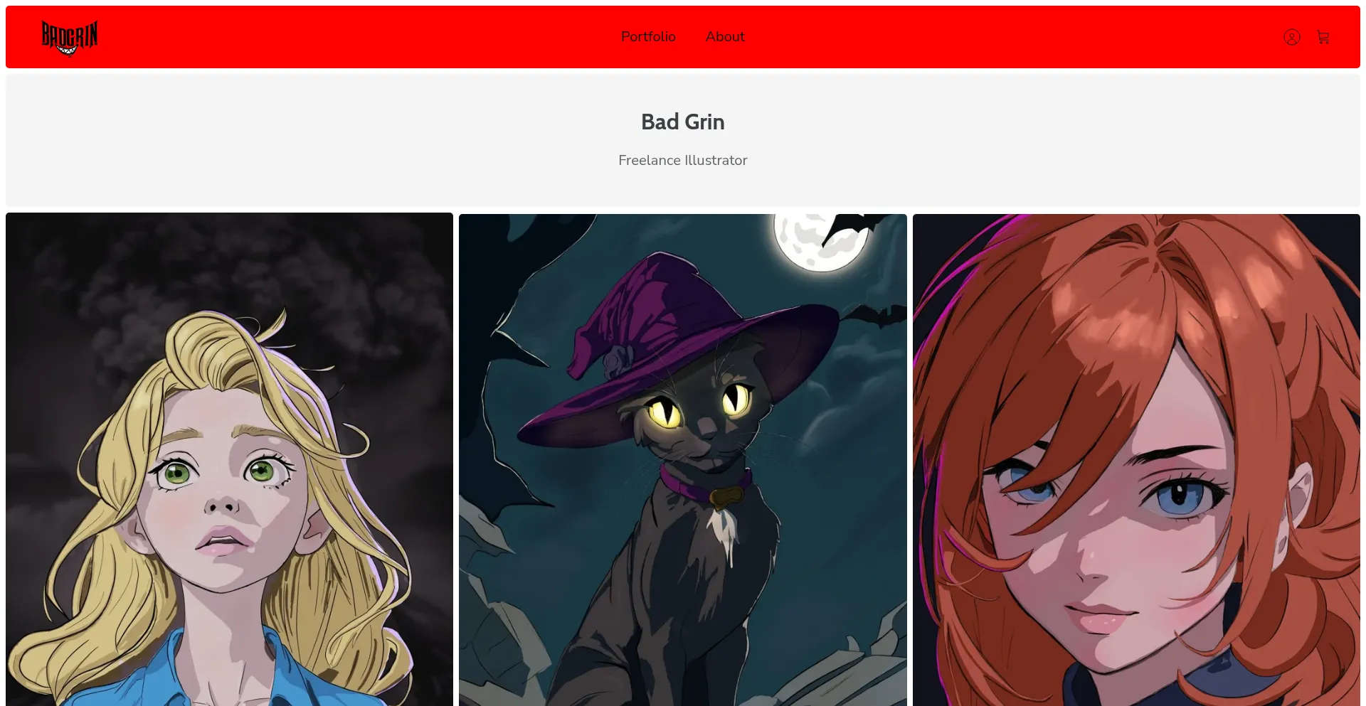 Website screenshot of Badgrin.com