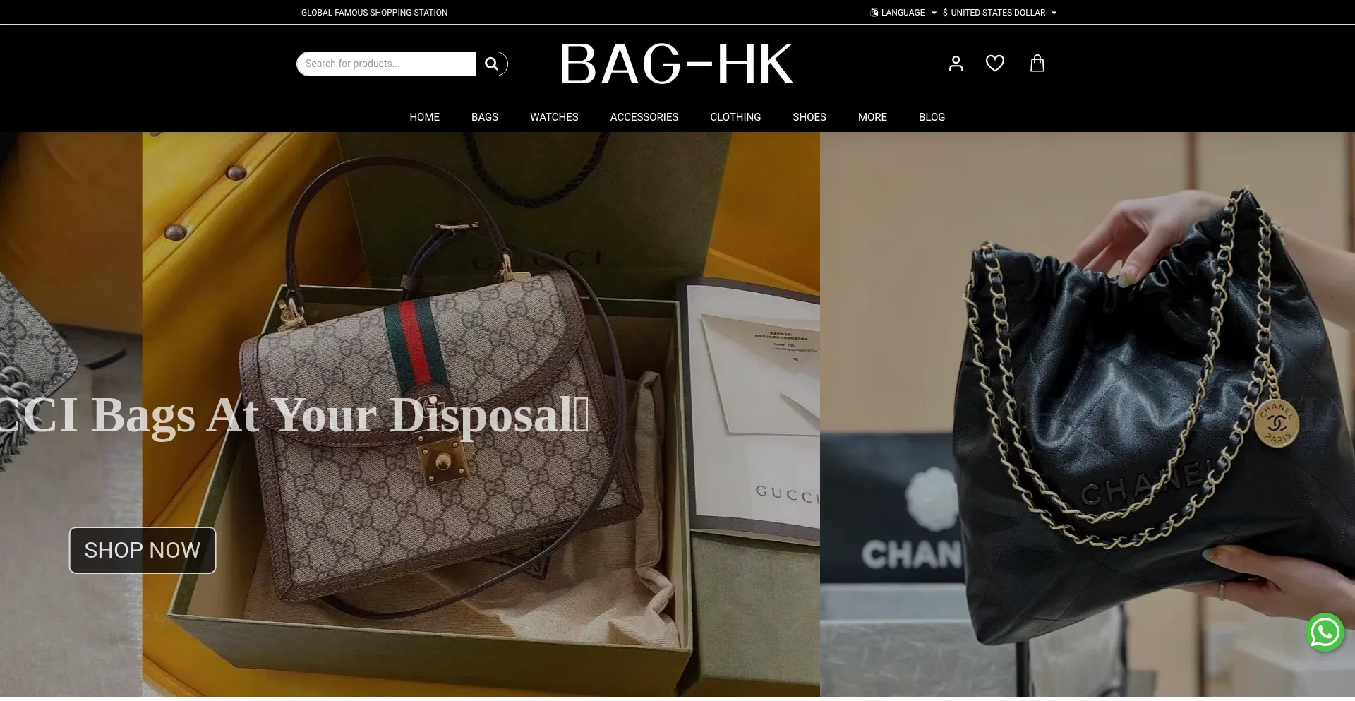 Website screenshot of Bag-hk.com