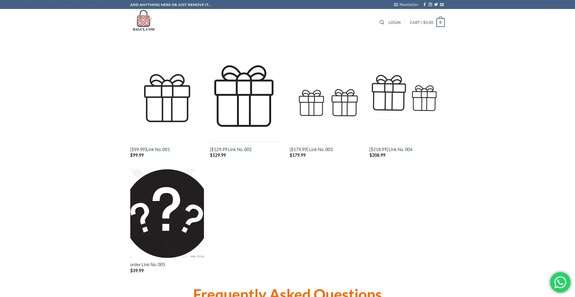 Website screenshot of Bagcl.com