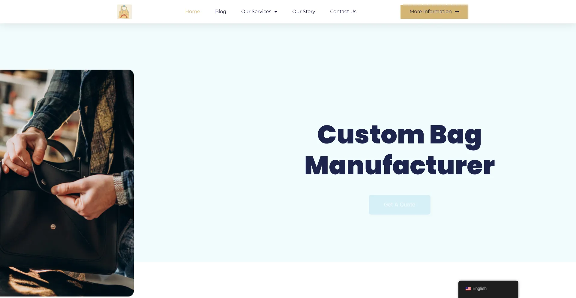 Website screenshot of Bagmanufacturer.net