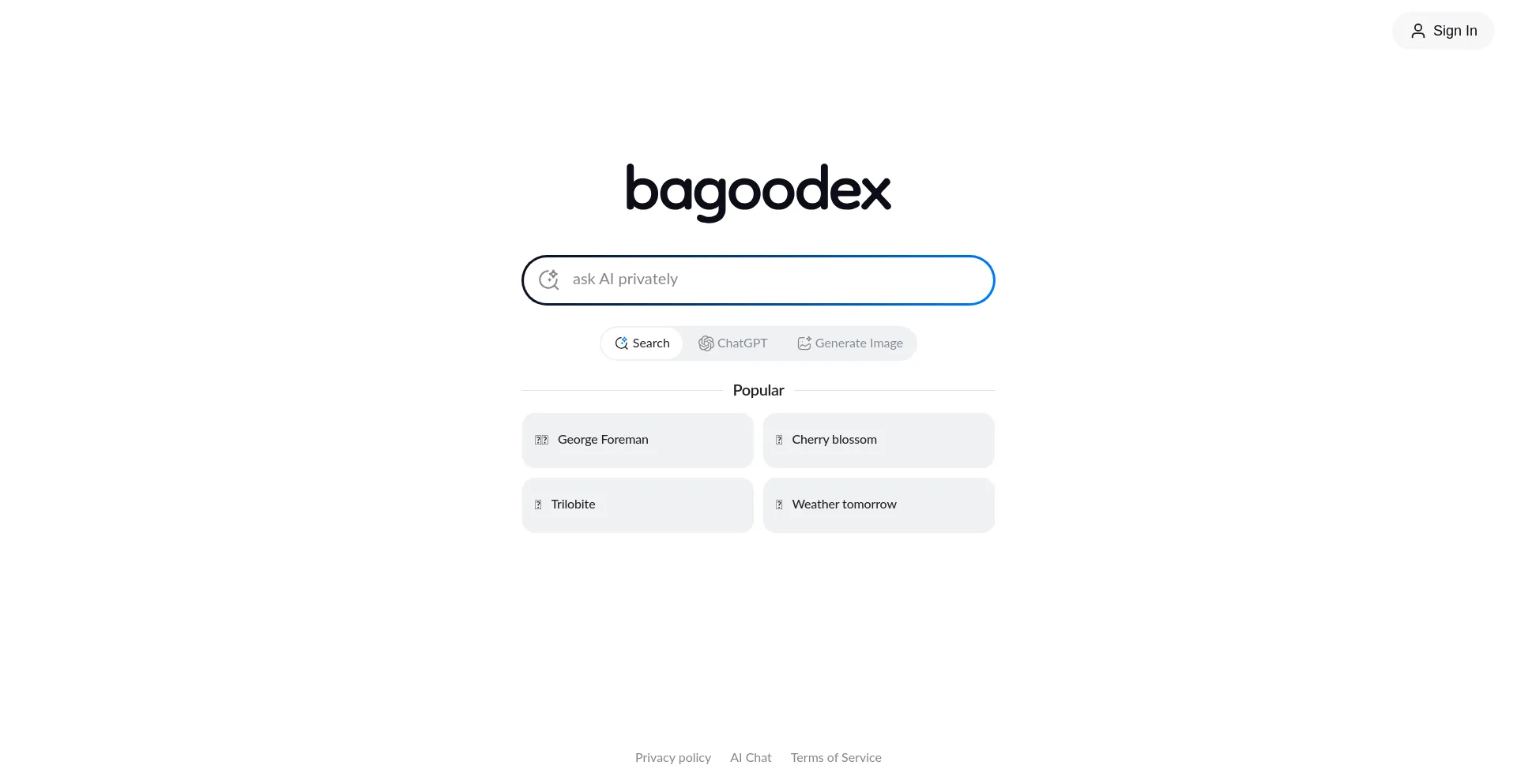 Website screenshot of Bagoodex.io