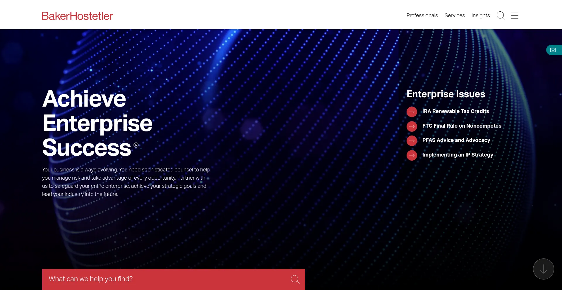 Website screenshot of Bakerlaw.com