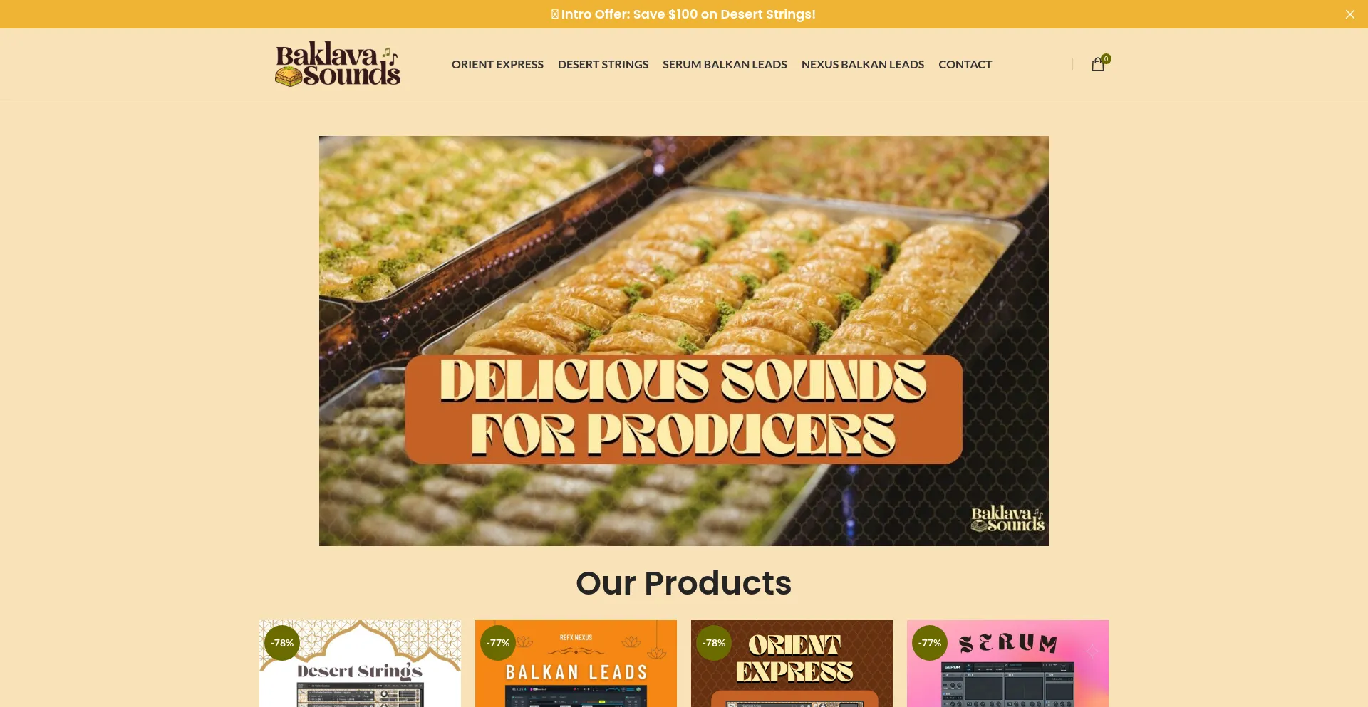 Website screenshot of Baklavasounds.com