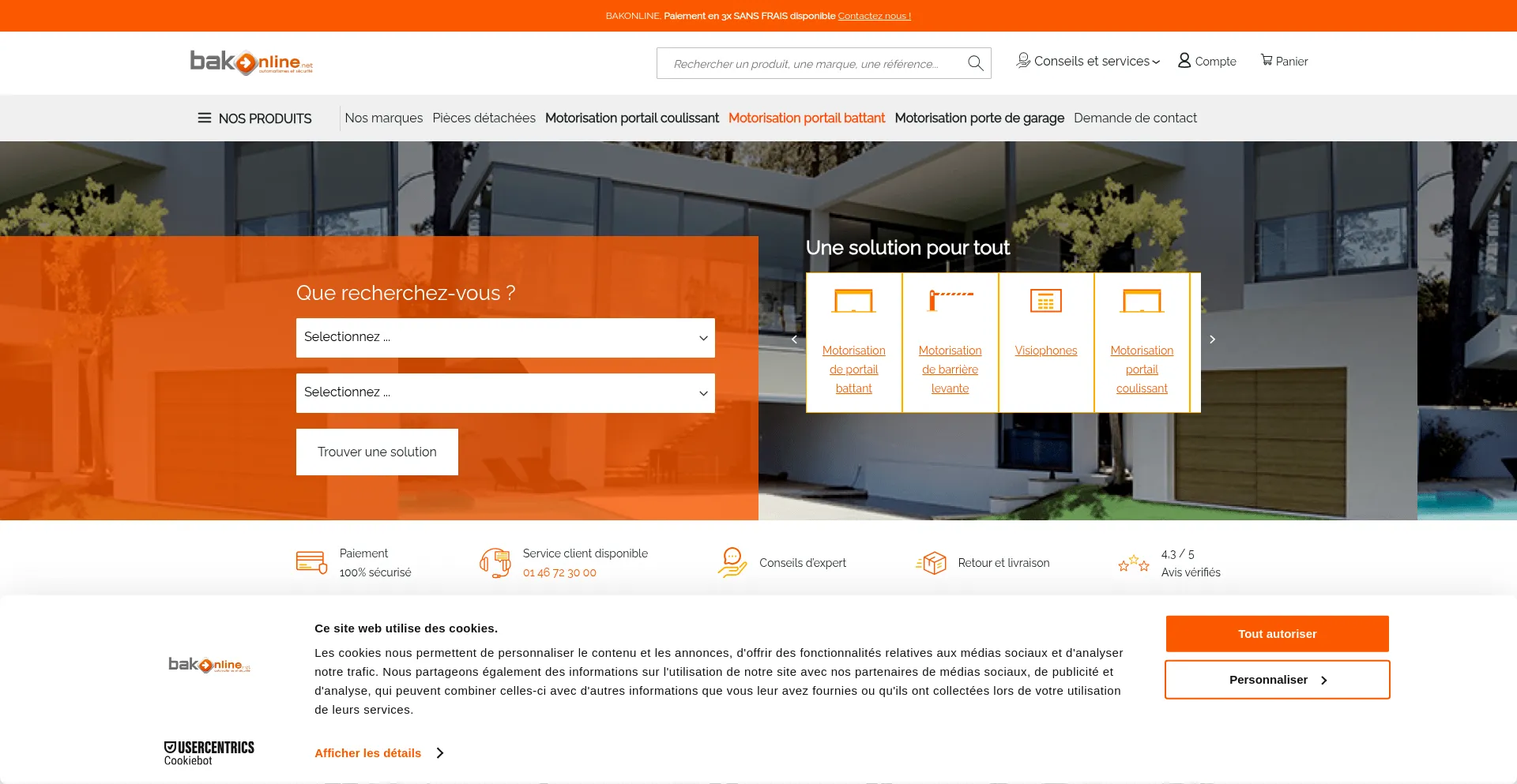 Website screenshot of Bakonline.net