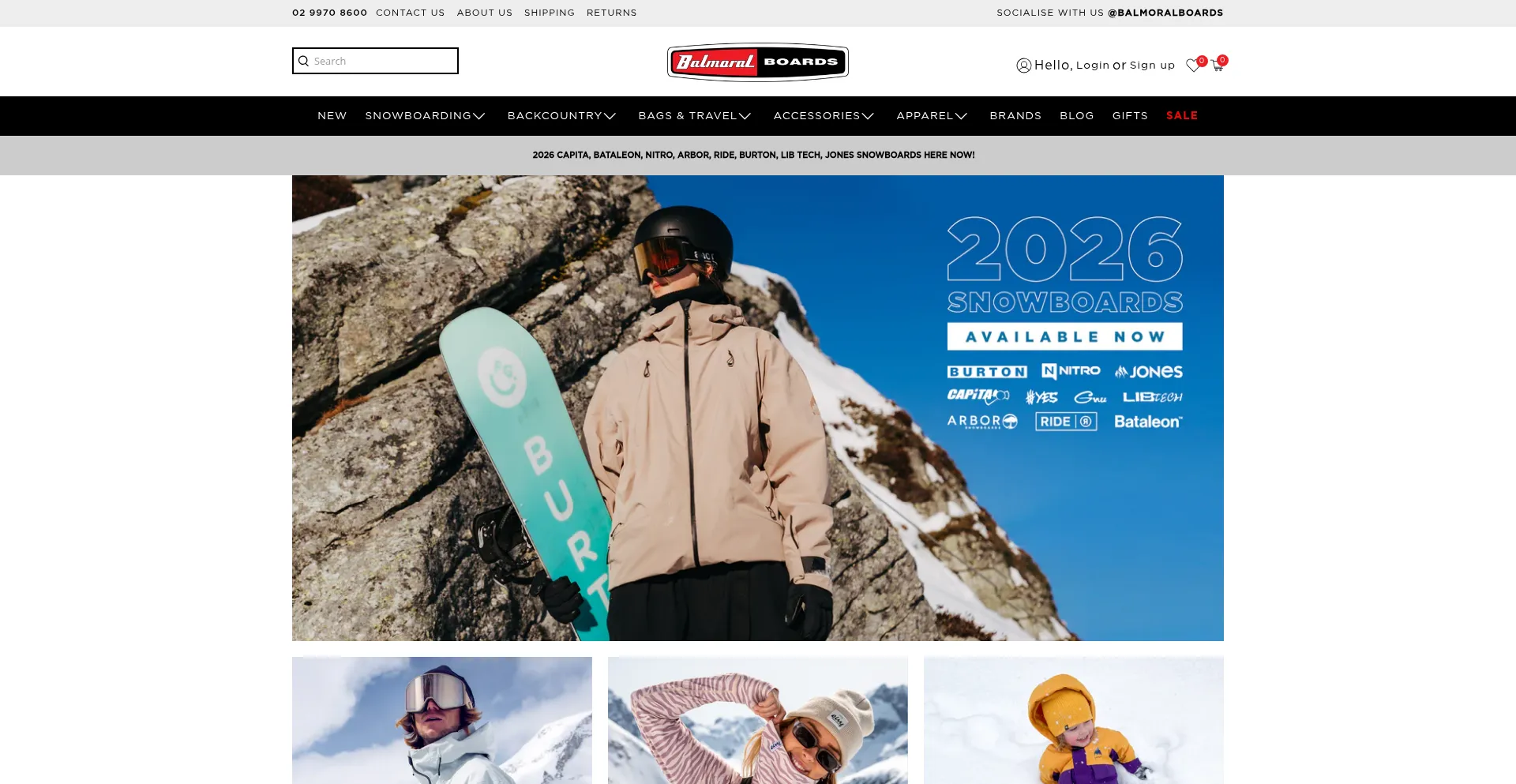 Website screenshot of Balmoralboards.com.au