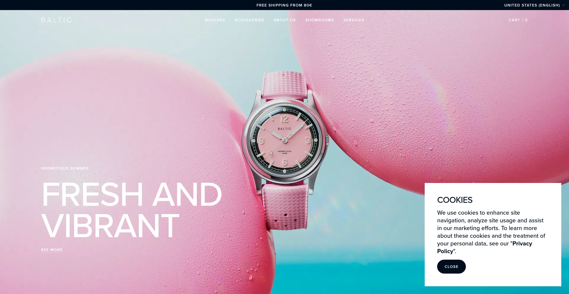 Website screenshot of Baltic-watches.com