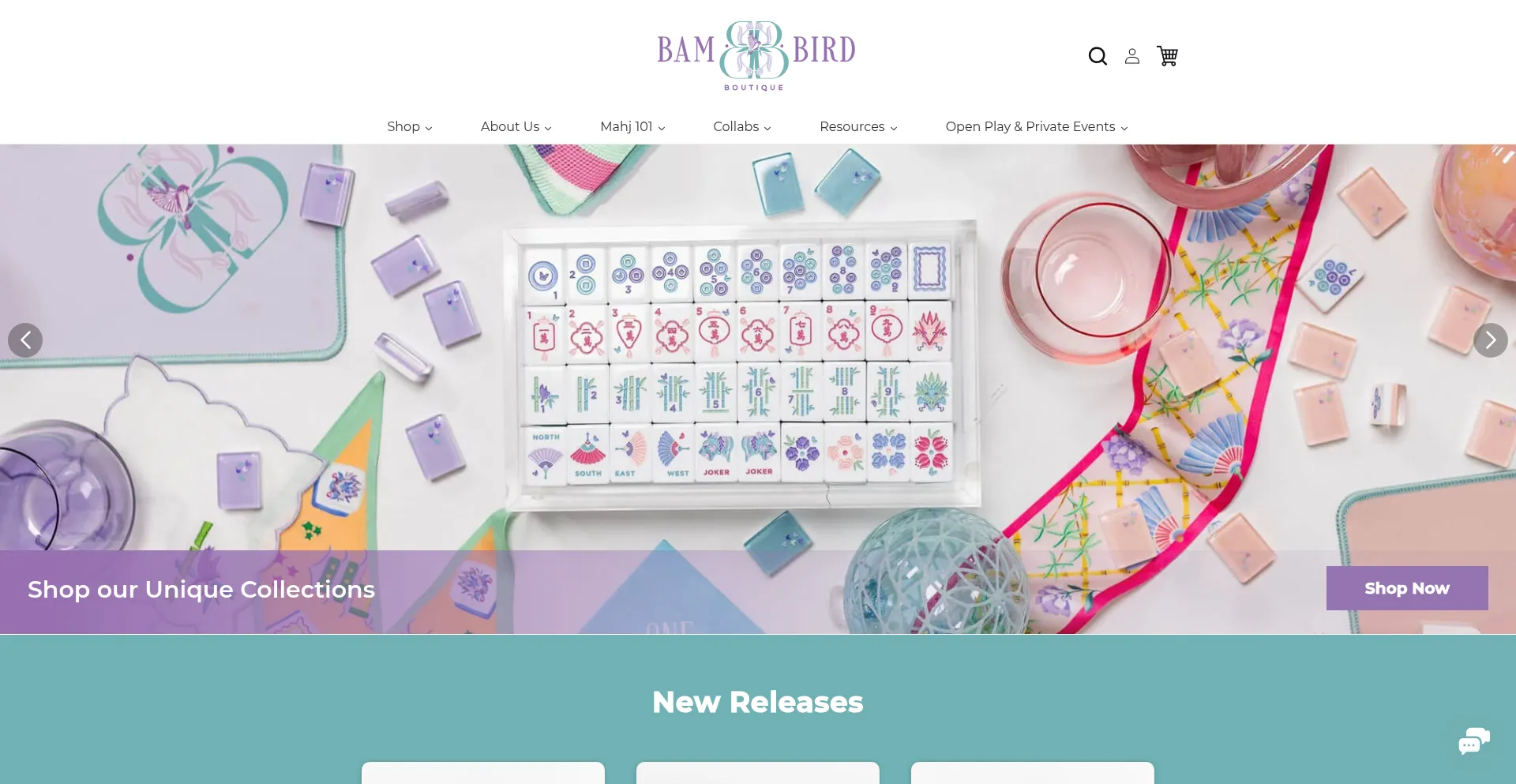 Website screenshot of Bambirdboutique.com